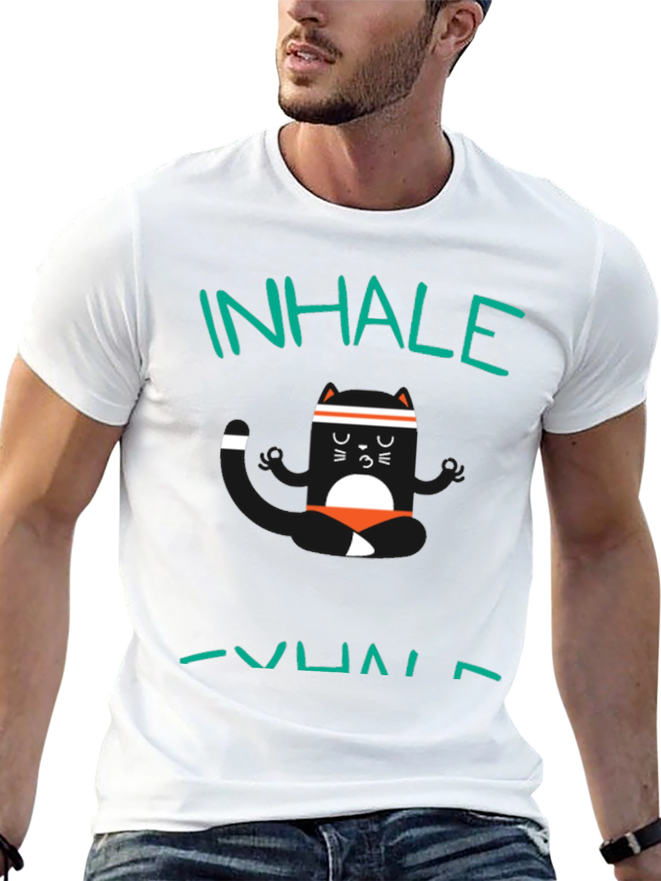 Inhale Exhale Yoga Cat T-Shirt