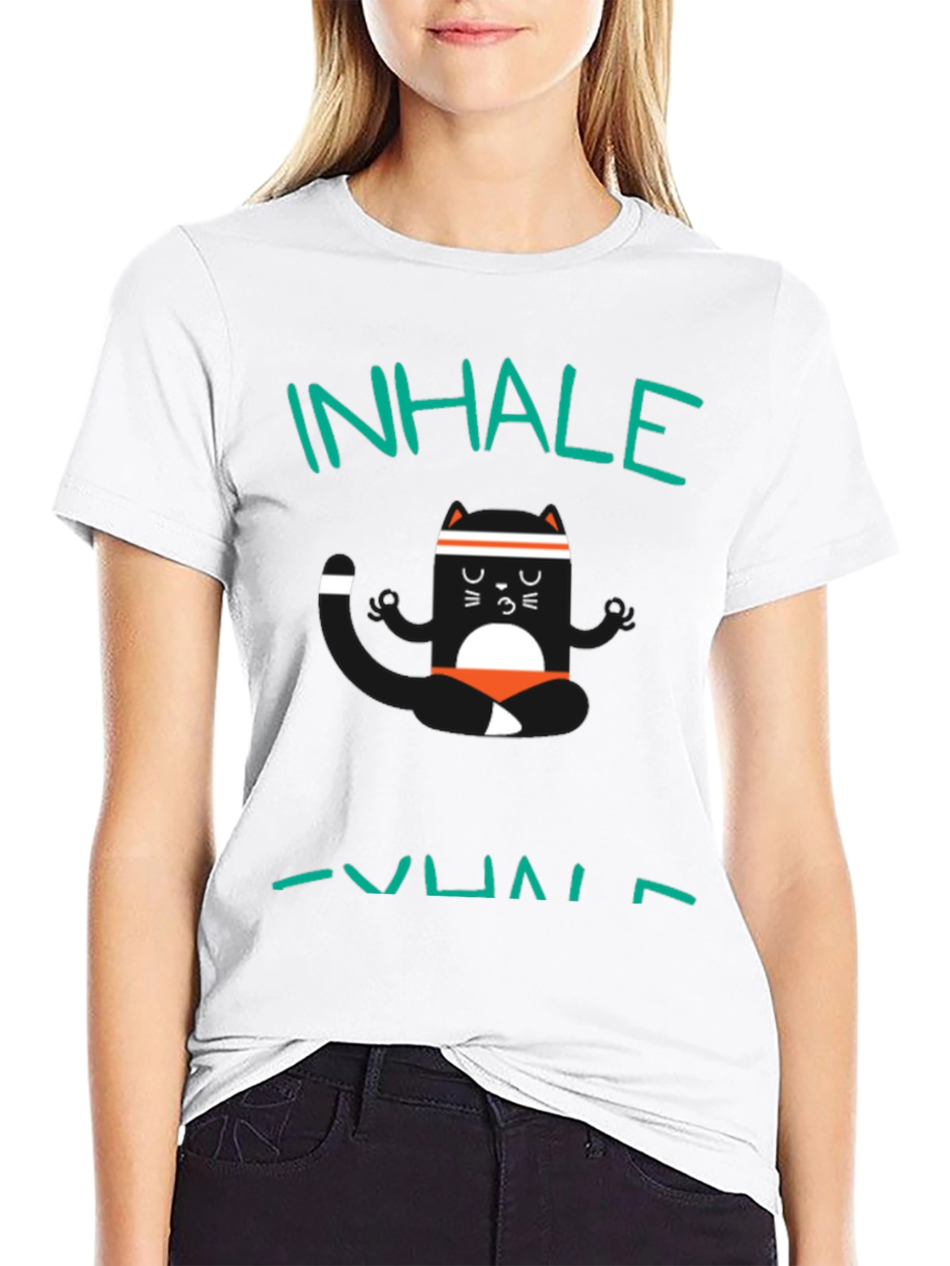 Inhale Exhale Yoga Cat T-Shirt