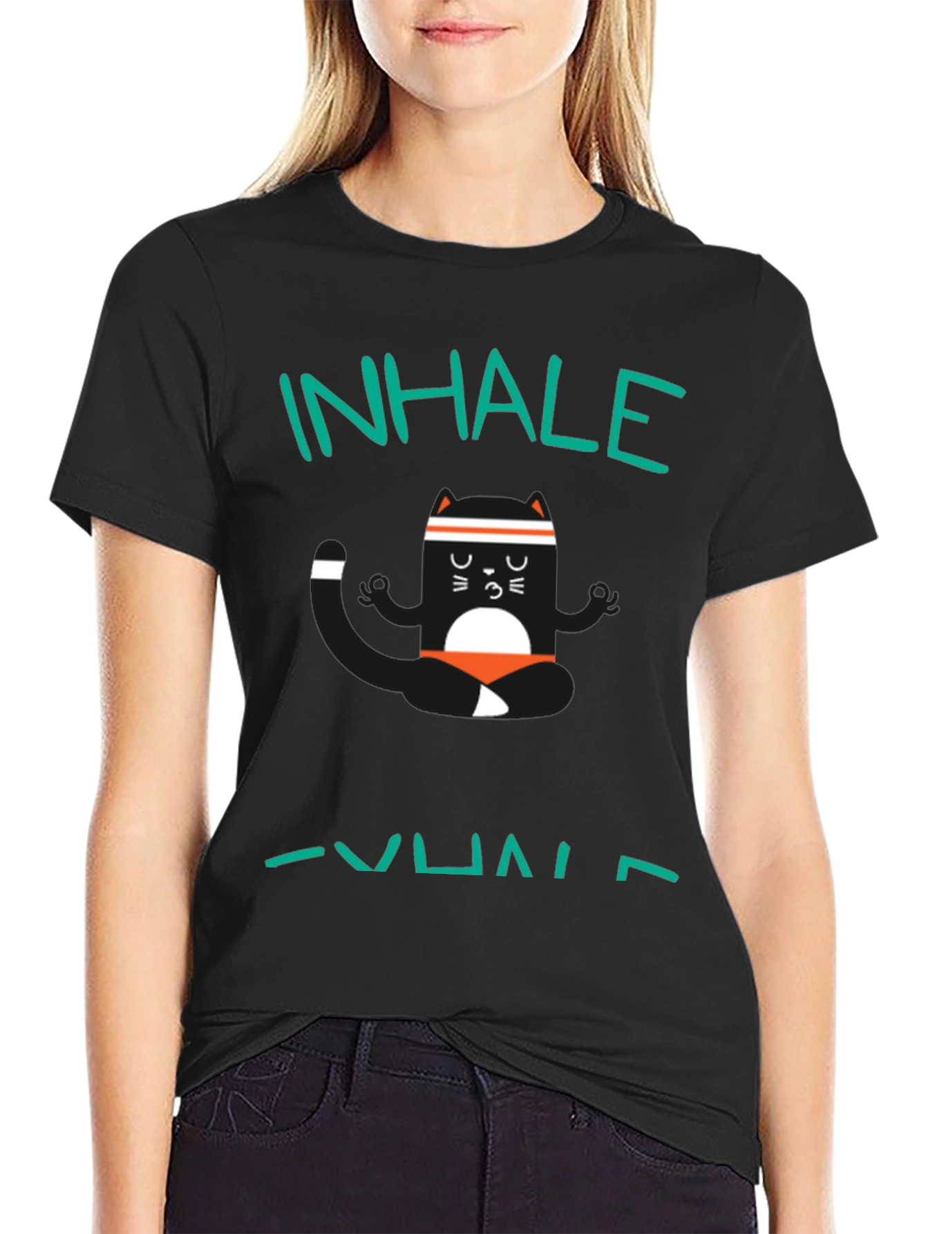 Inhale Exhale Yoga Cat T-Shirt