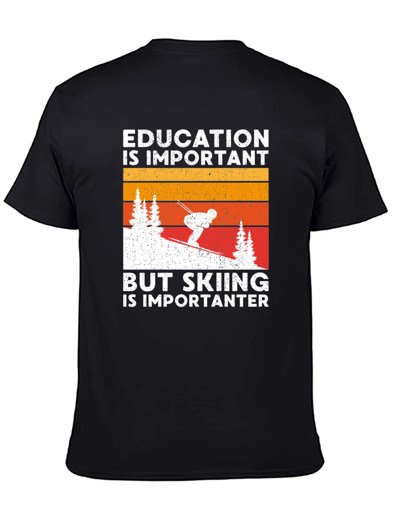 Education is Important But Skiing Tee
