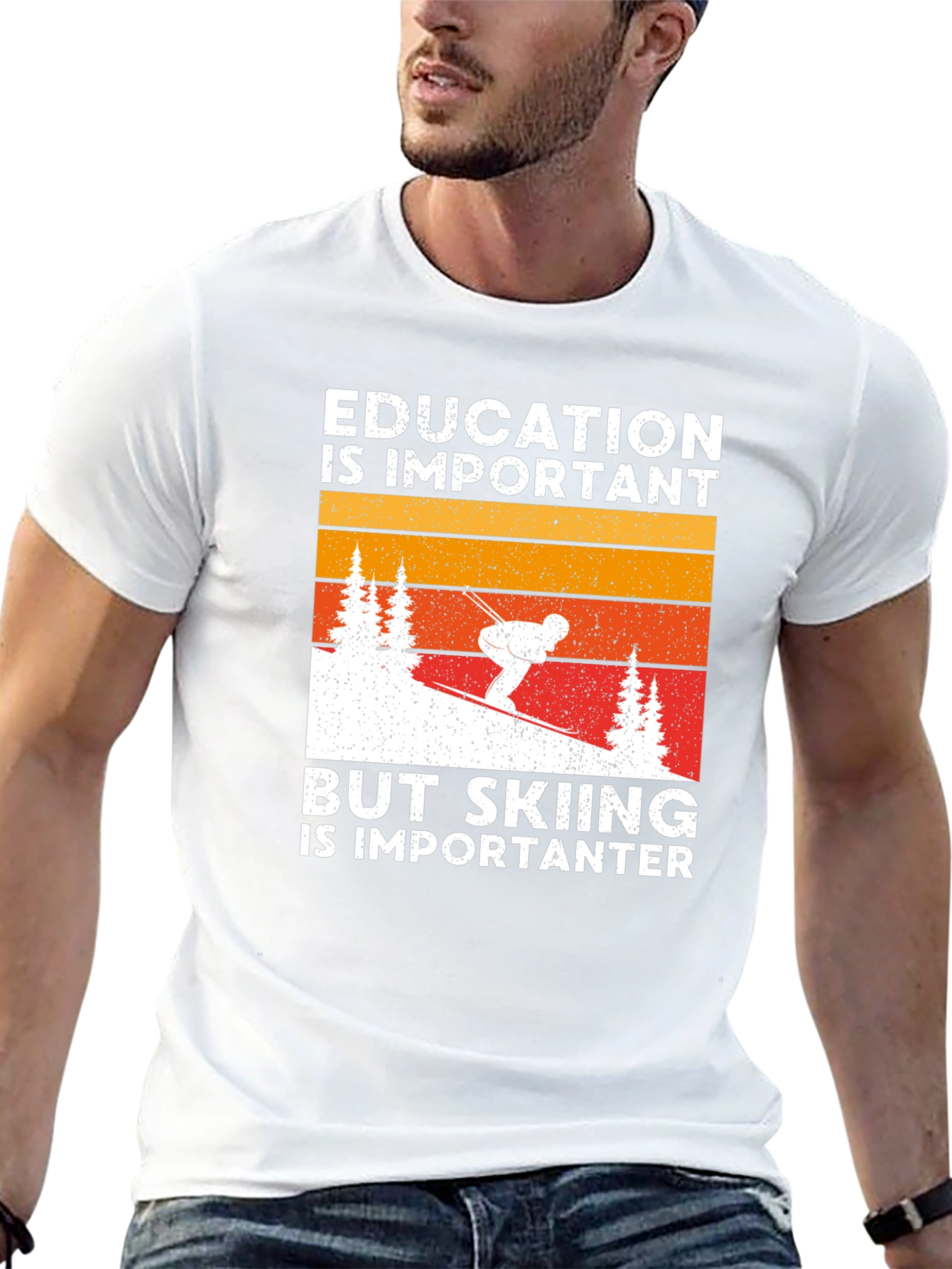 Education is Important But Skiing Tee