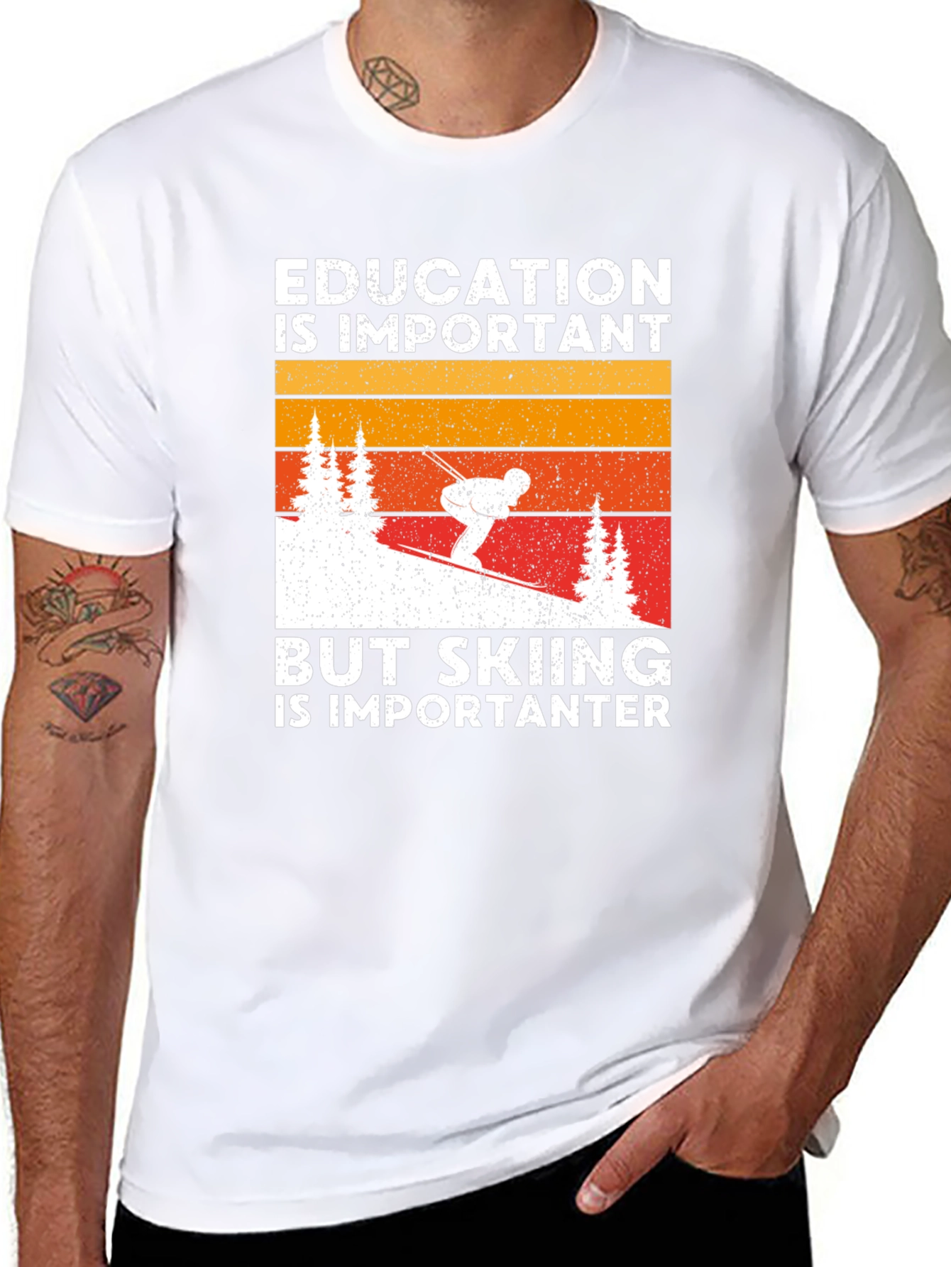 Education is Important But Skiing Tee
