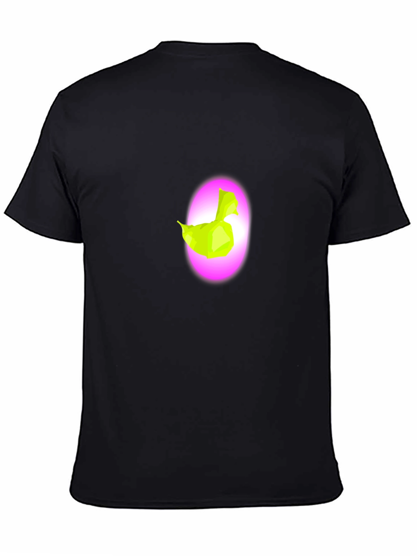 Abstract Neon Duck Graphic Black T-Shirt
