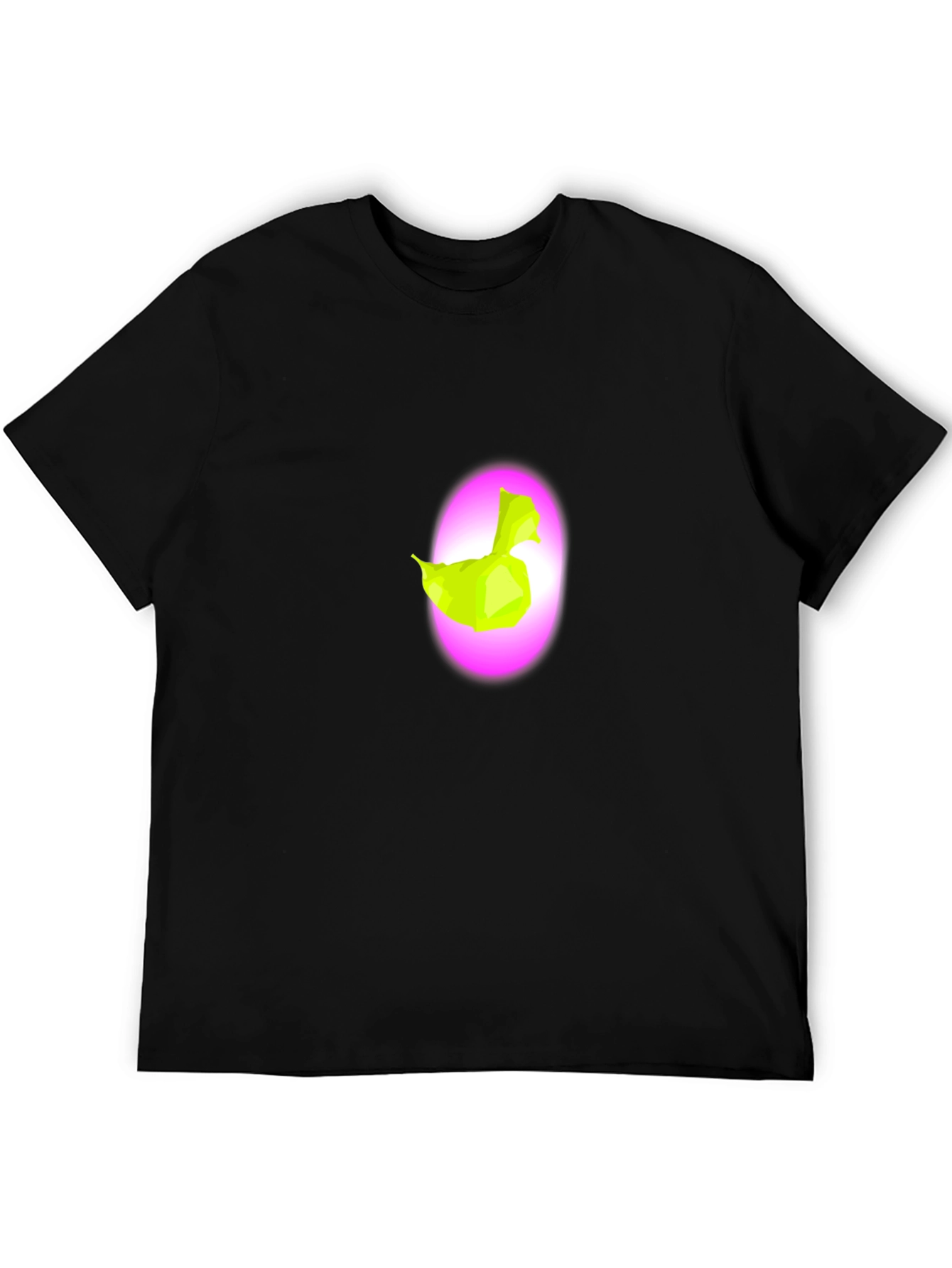 Abstract Neon Duck Graphic Black T-Shirt