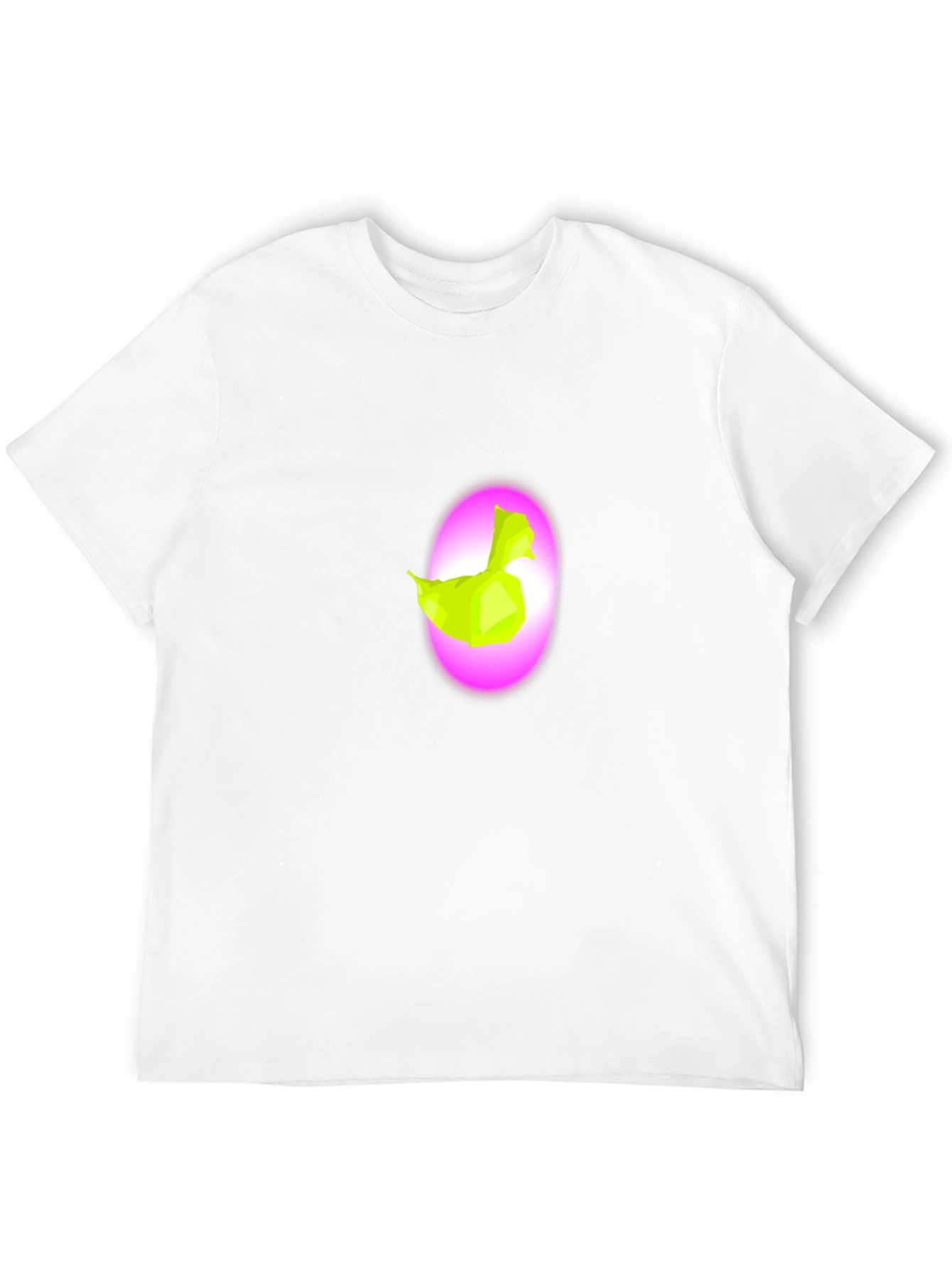 Abstract Neon Duck Graphic Black T-Shirt