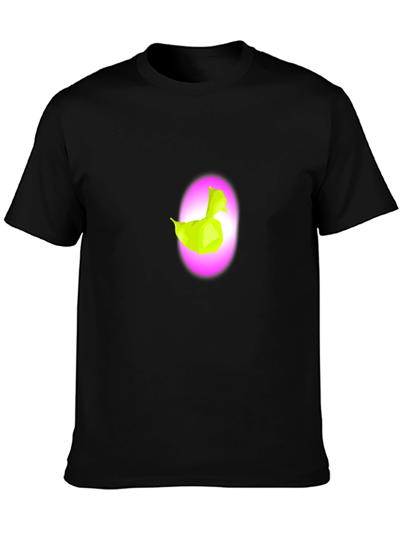 Abstract Neon Duck Graphic Black T-Shirt