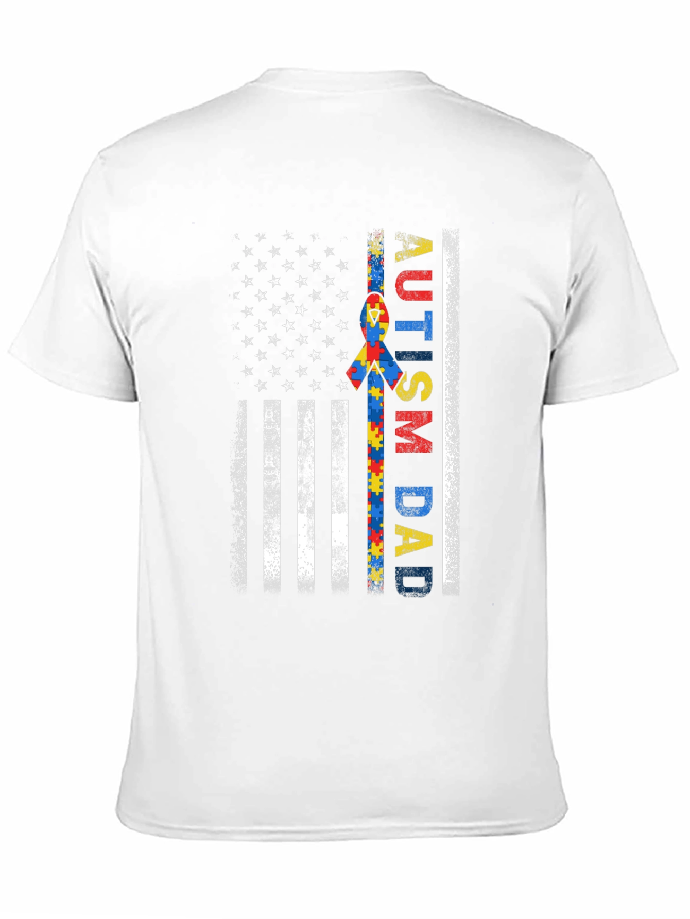 Autism Dad American Flag T-Shirt