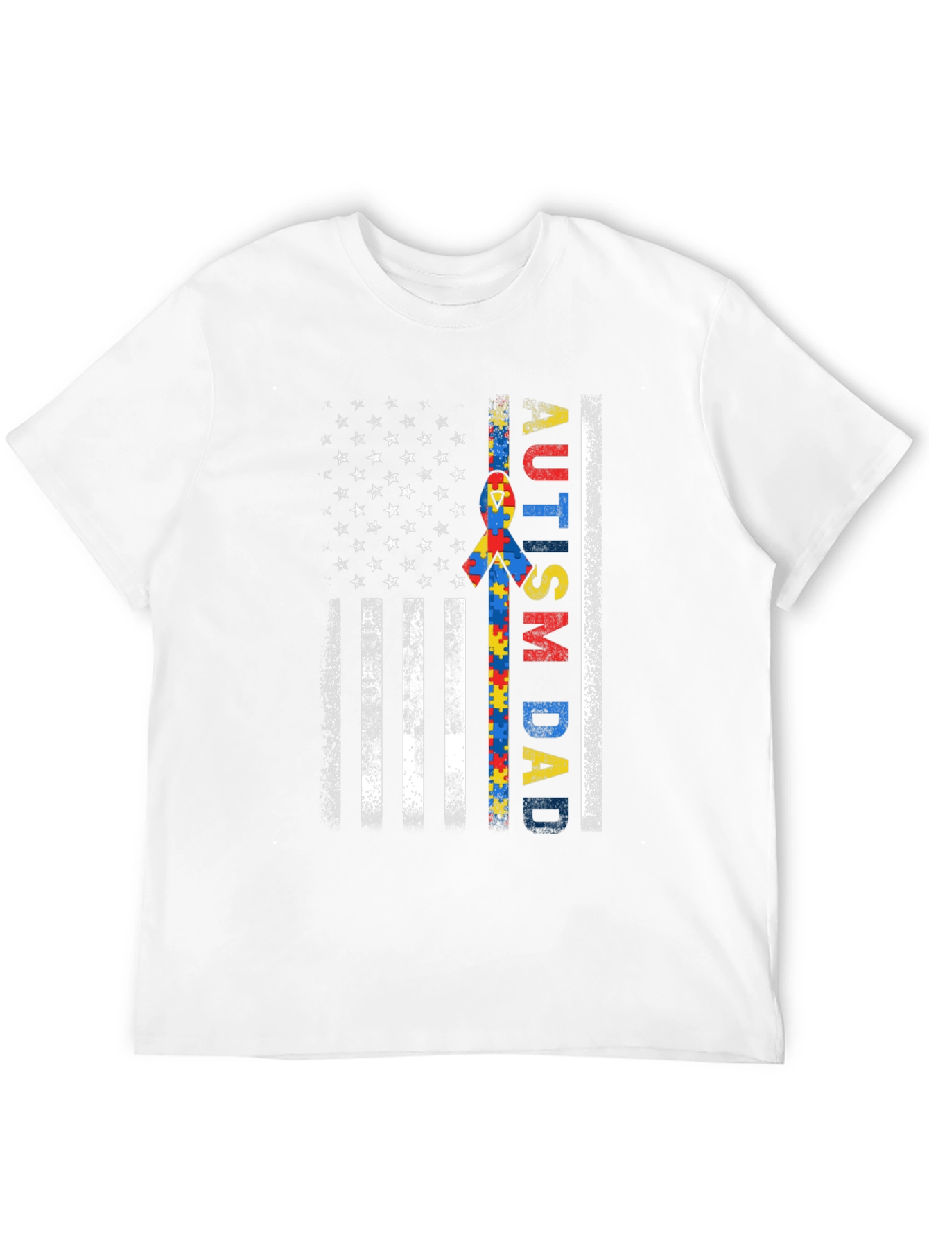 Autism Dad American Flag T-Shirt
