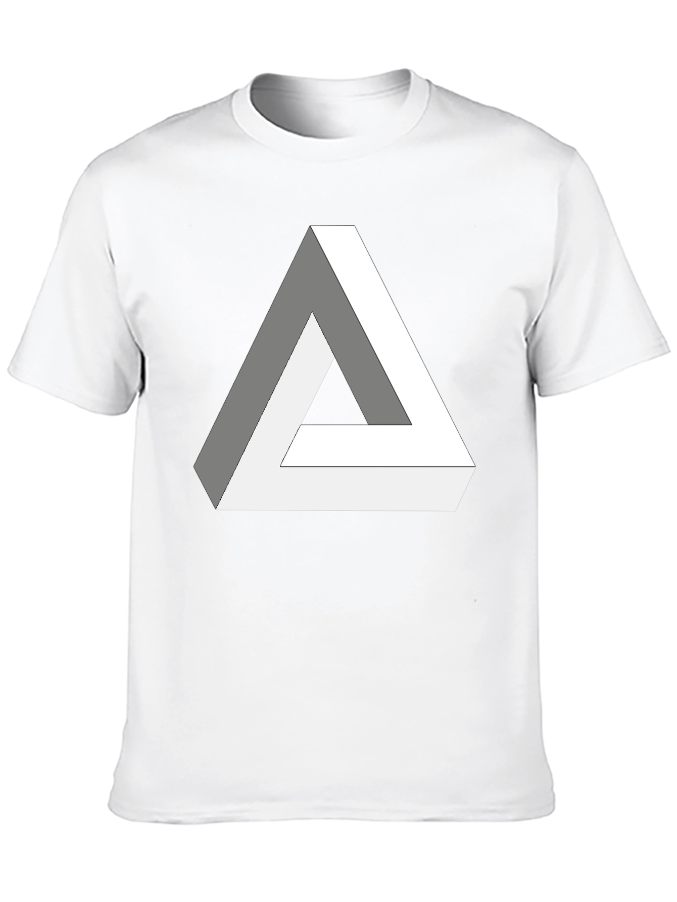 Impossible Triangle Black T-Shirt - Optical Illusion Design