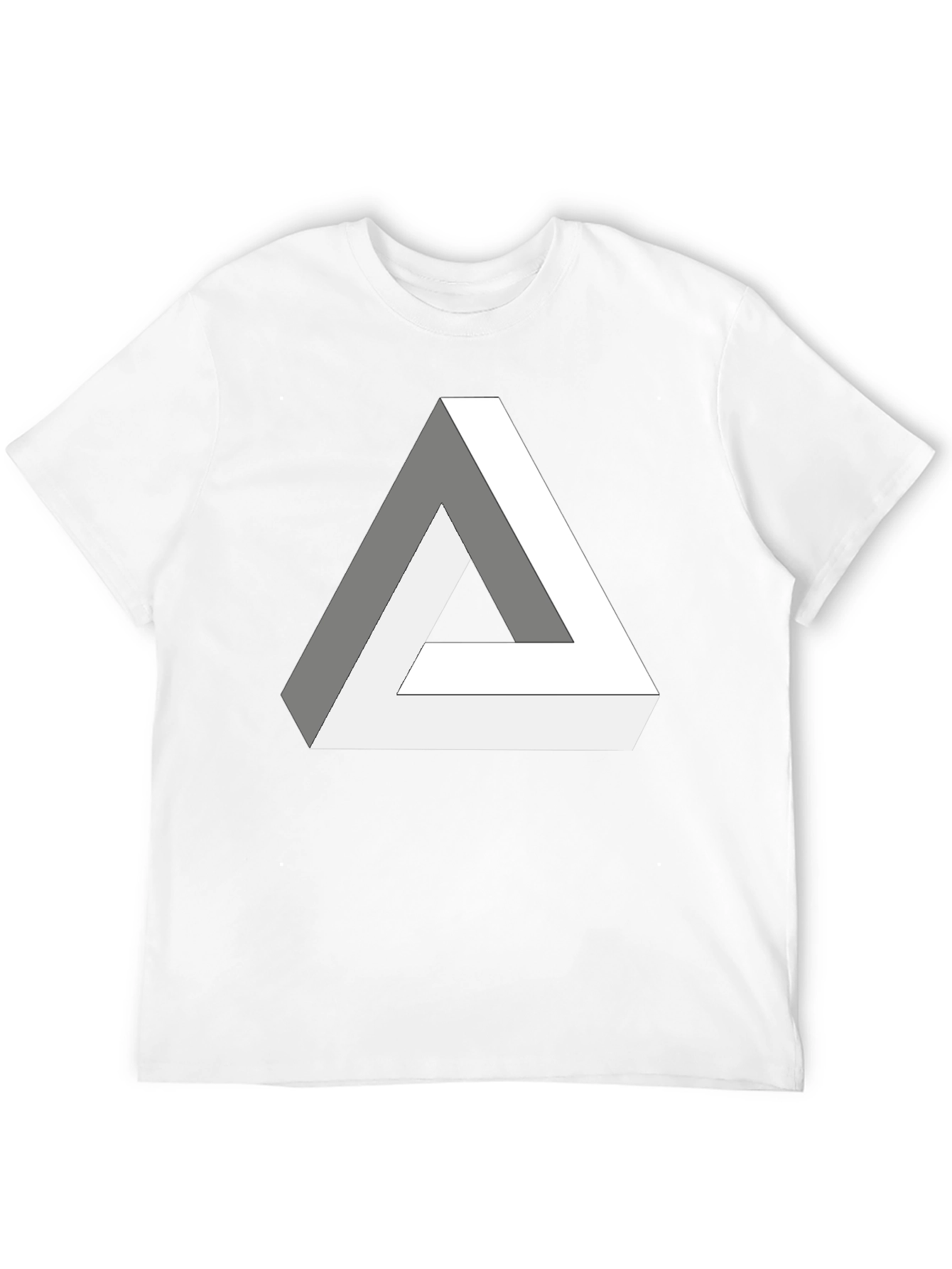 Impossible Triangle Black T-Shirt - Optical Illusion Design