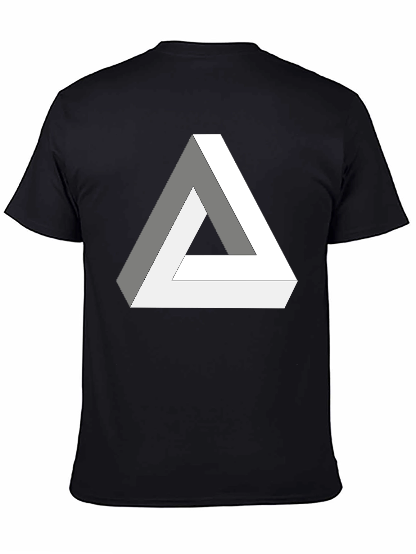 Impossible Triangle Black T-Shirt - Optical Illusion Design