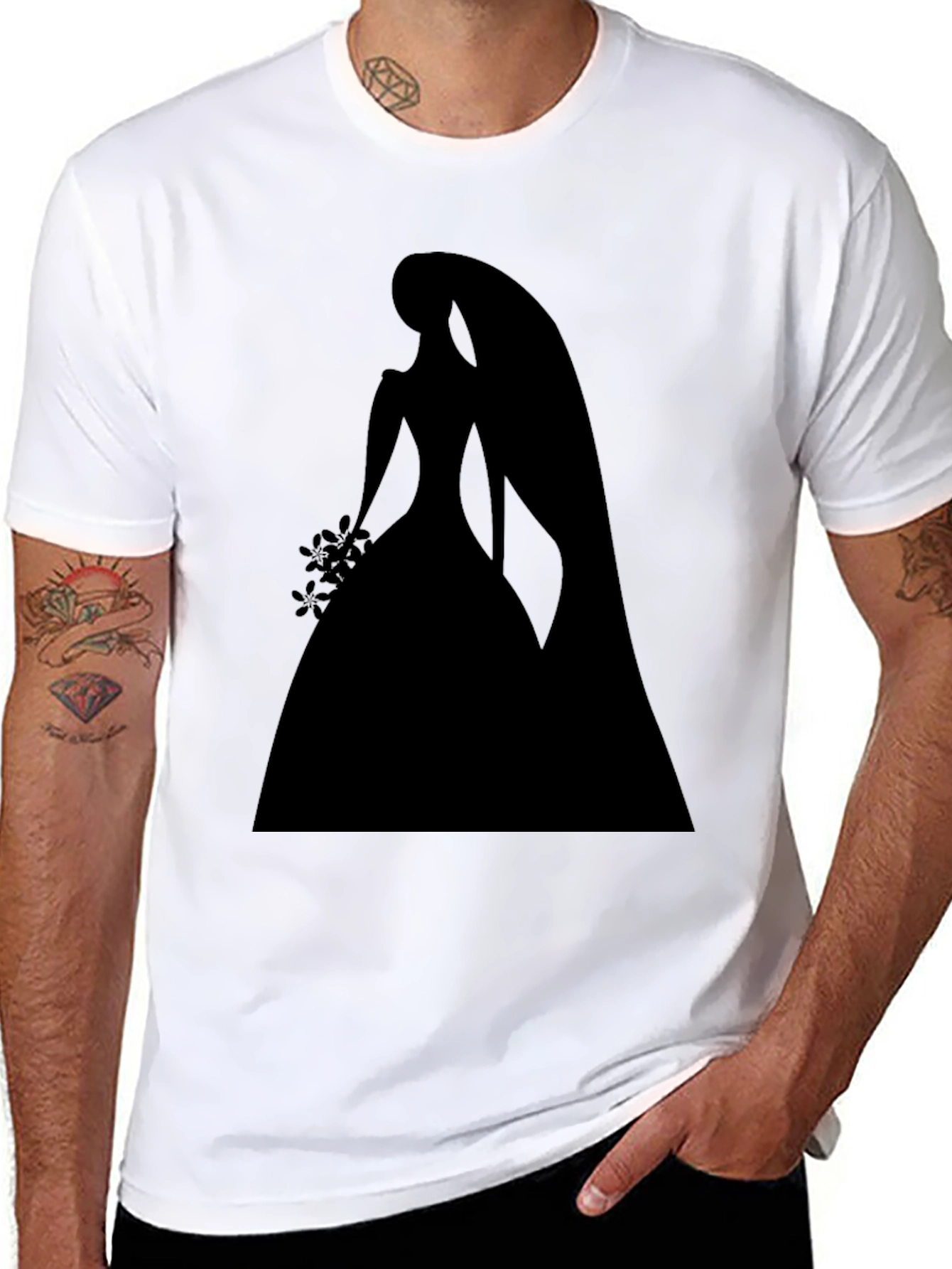 Bridal Silhouette Graphic Tee - Black