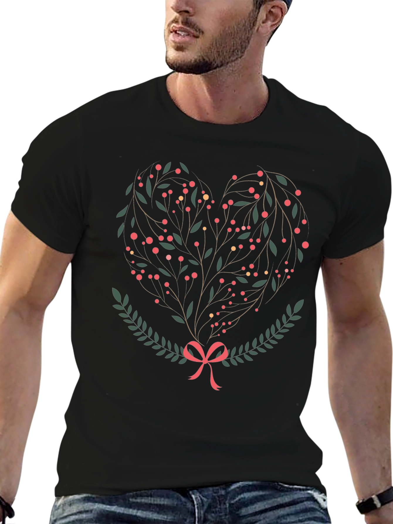 Heart of Berries Graphic Tee - Black