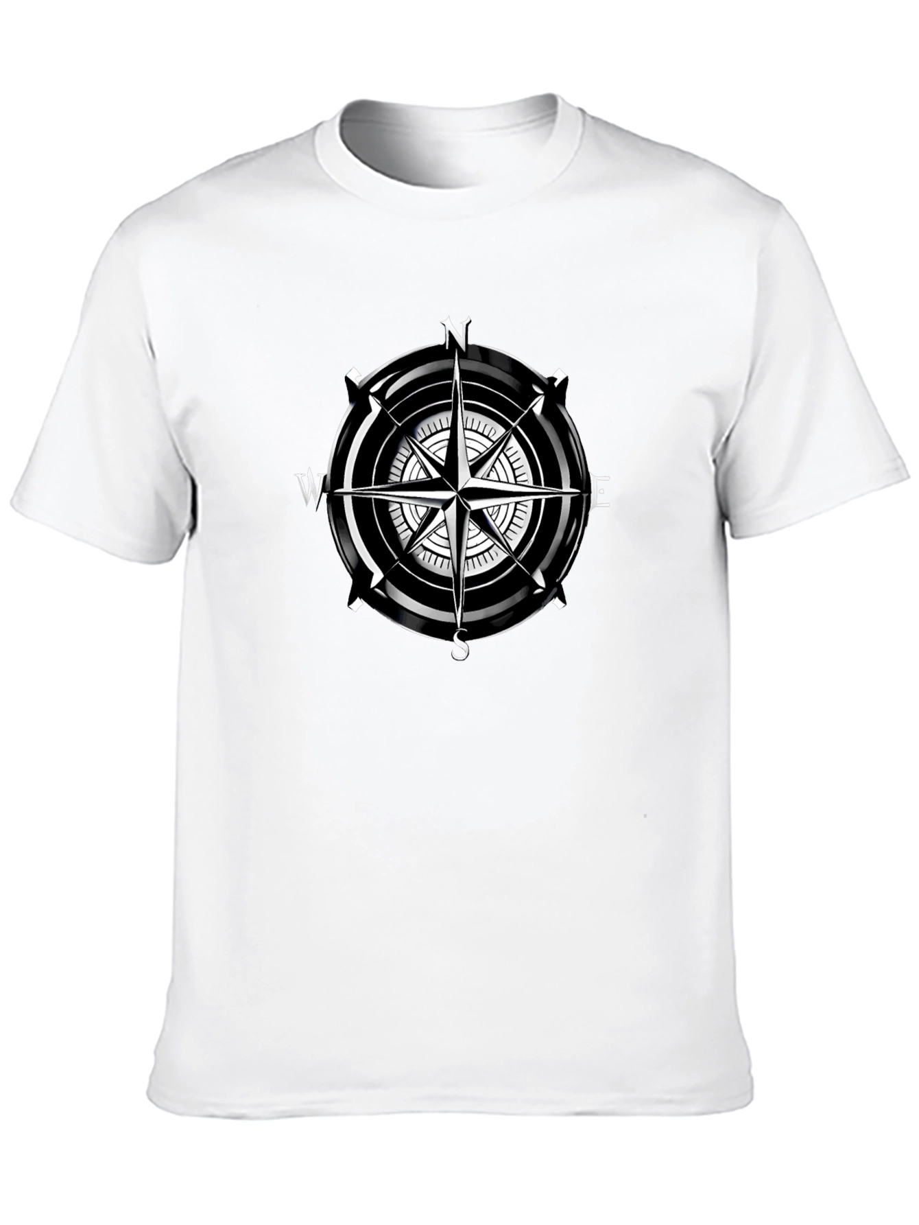 Compass Rose Graphic Black T-Shirt