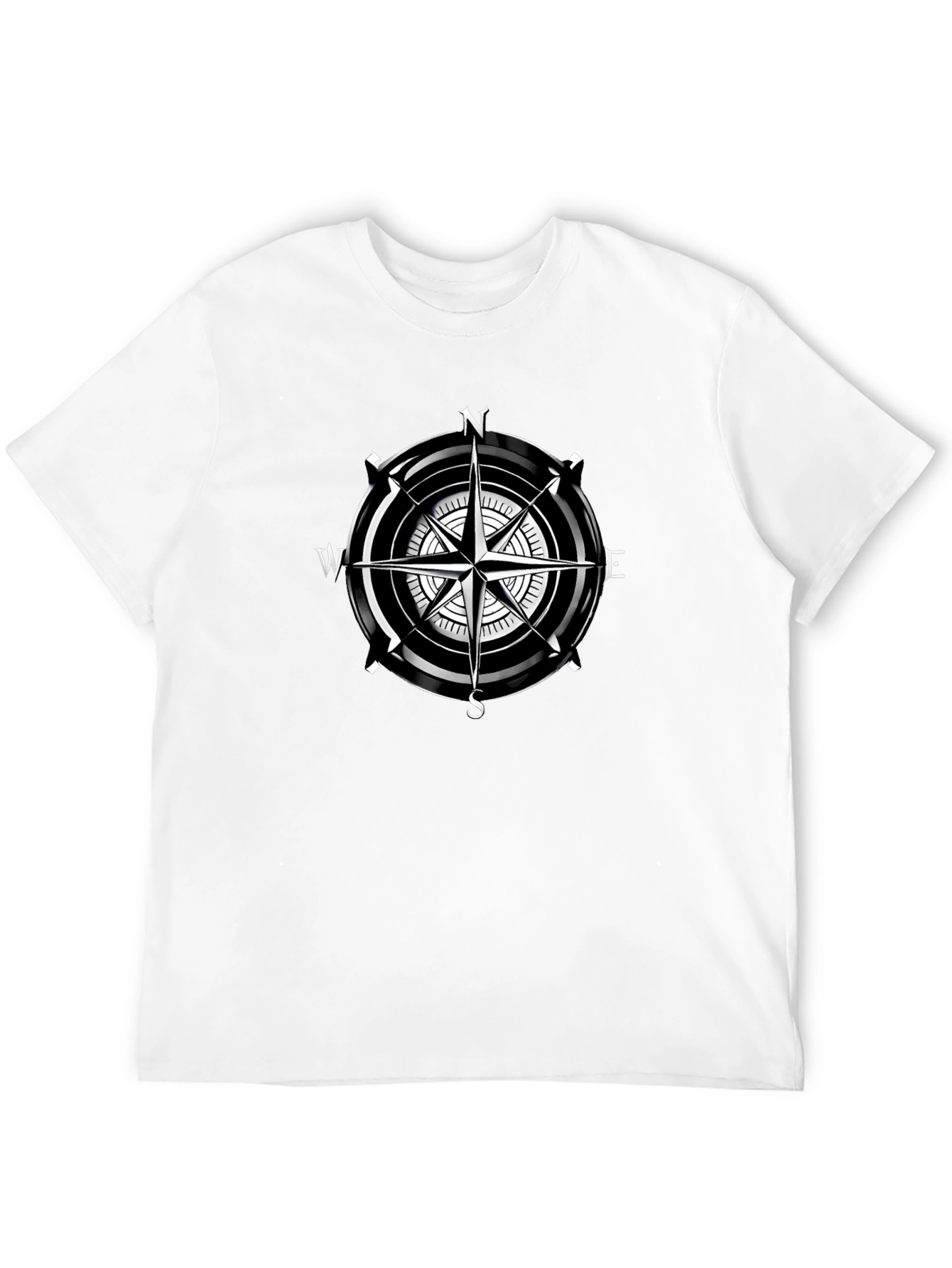 Compass Rose Graphic Black T-Shirt