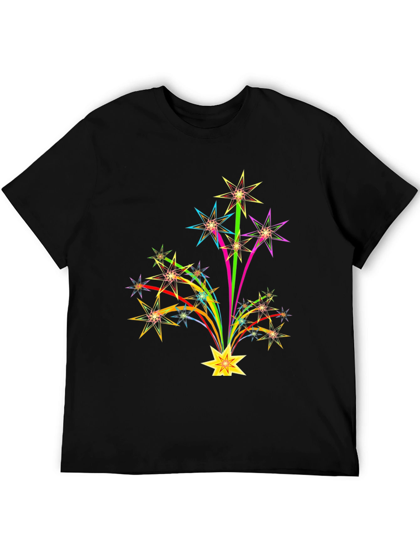 Starburst Graphic Print Black T-Shirt