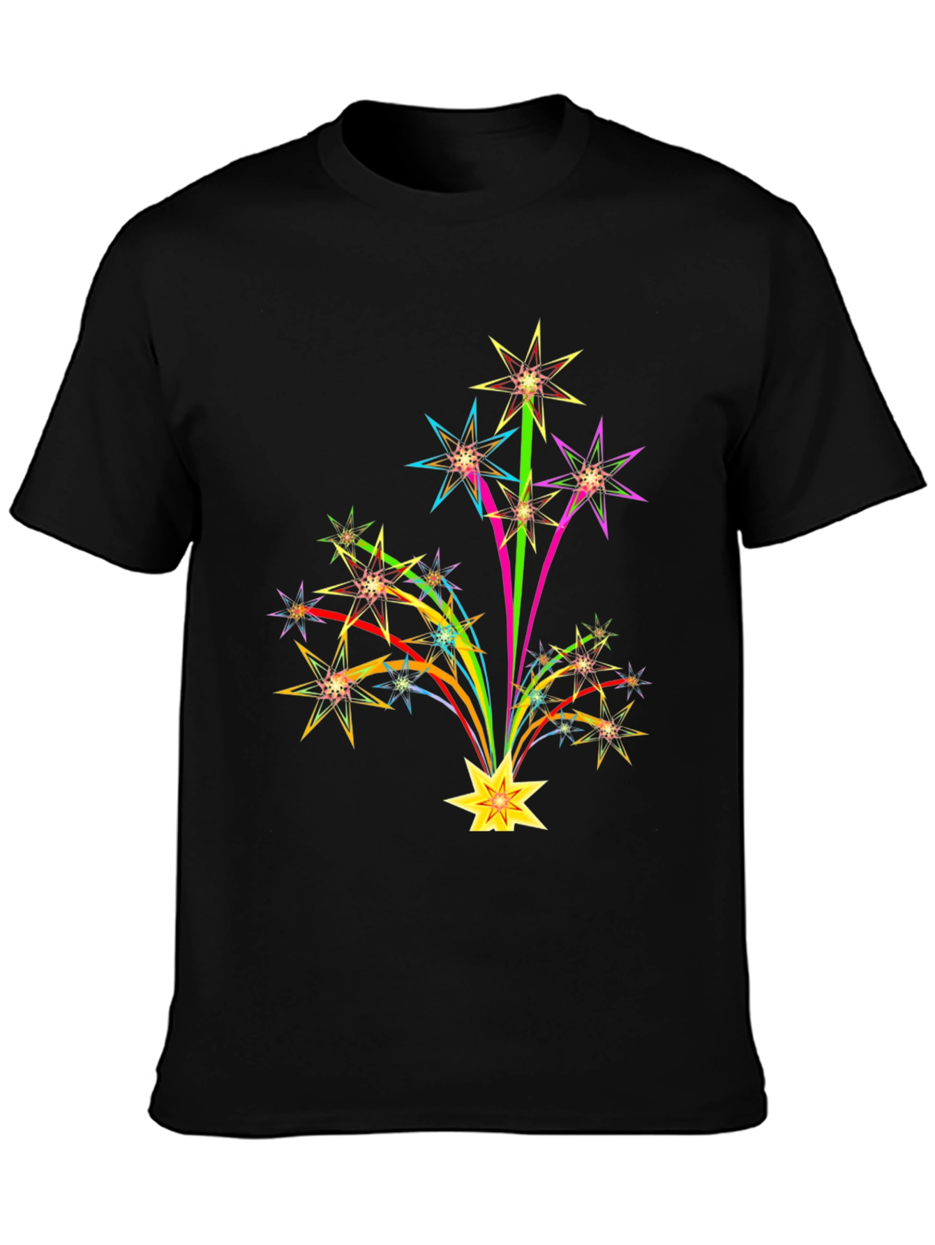 Starburst Graphic Print Black T-Shirt