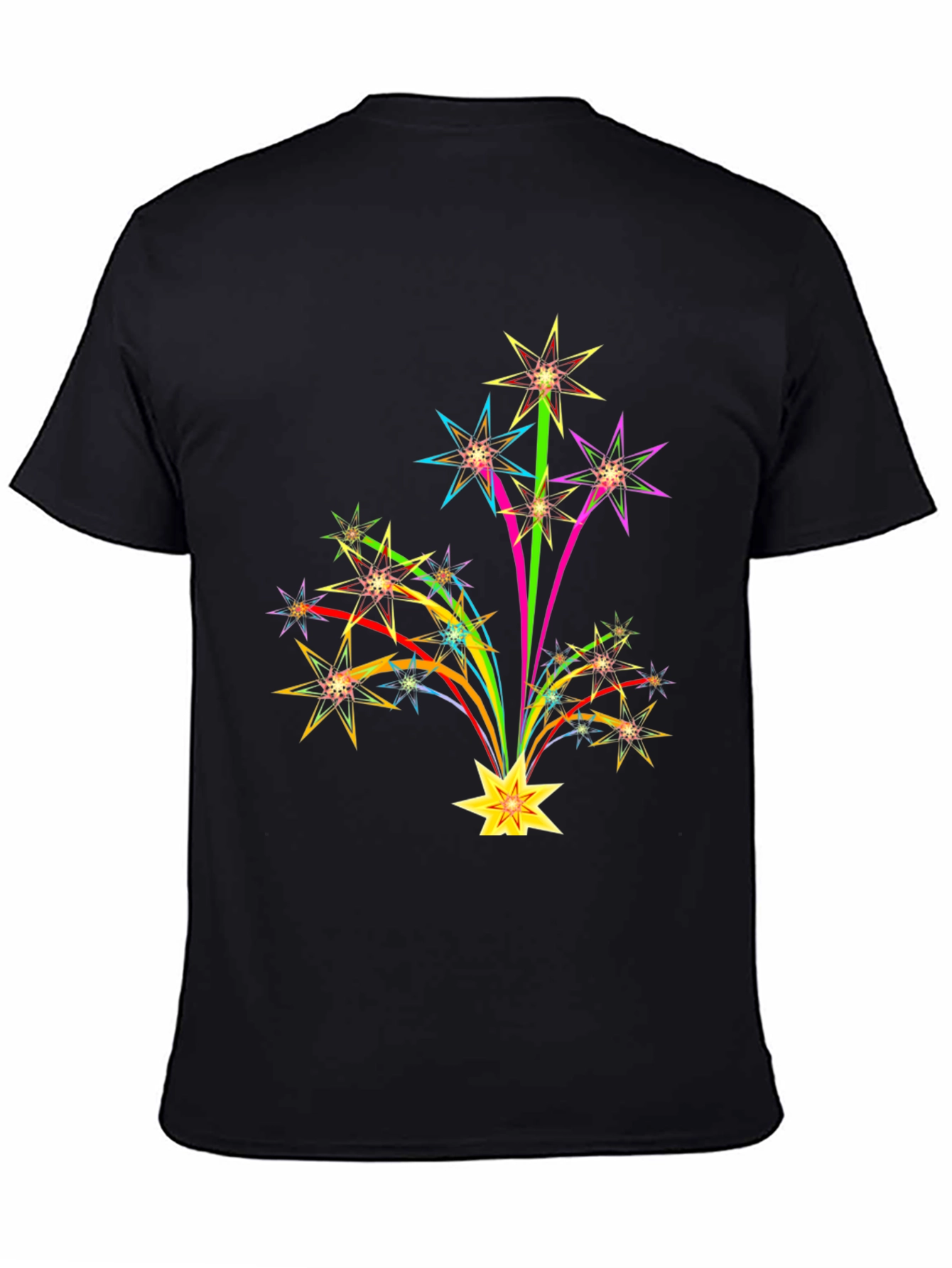 Starburst Graphic Print Black T-Shirt