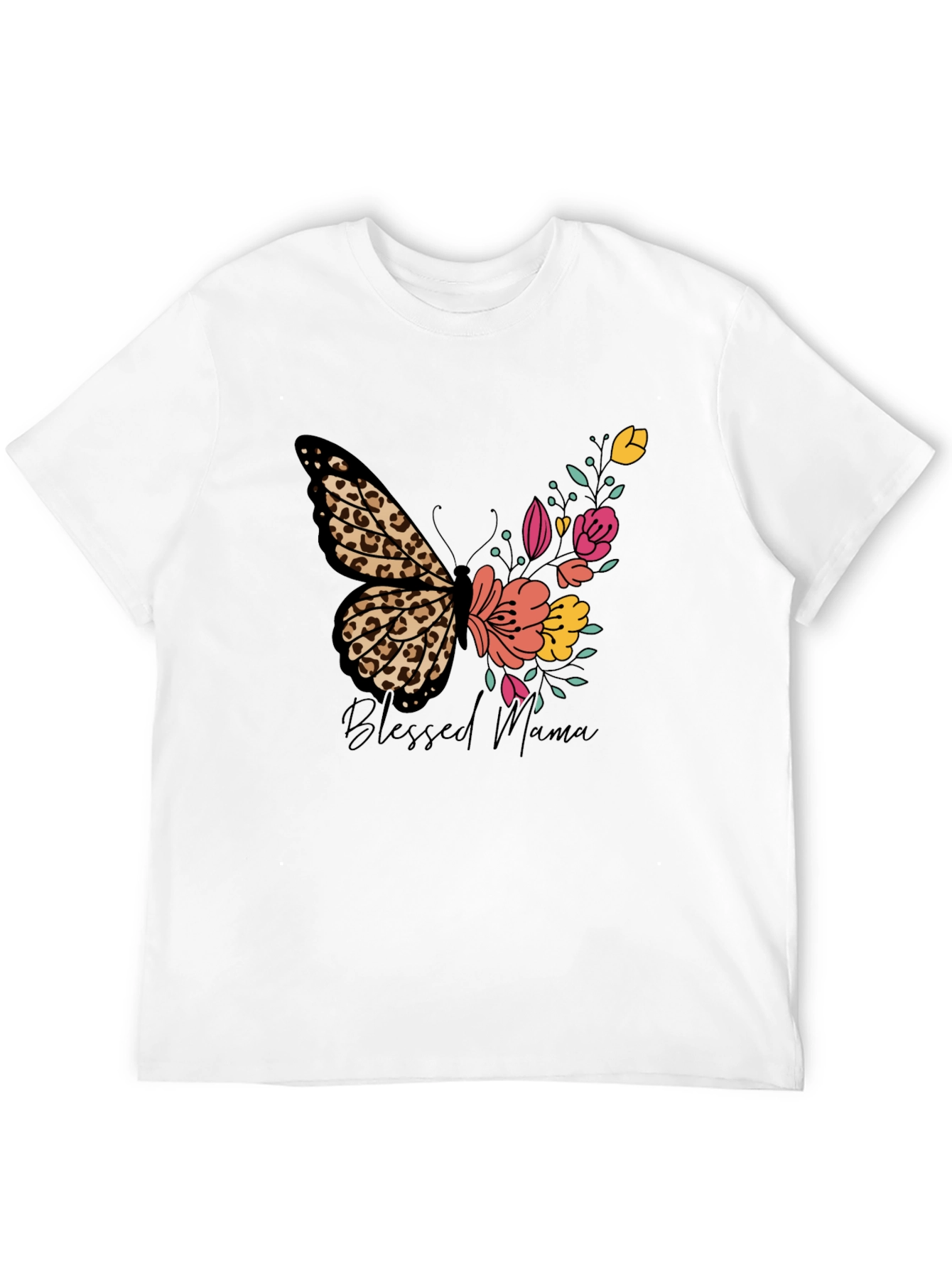 Blessed Mama Butterfly Floral T-Shirt