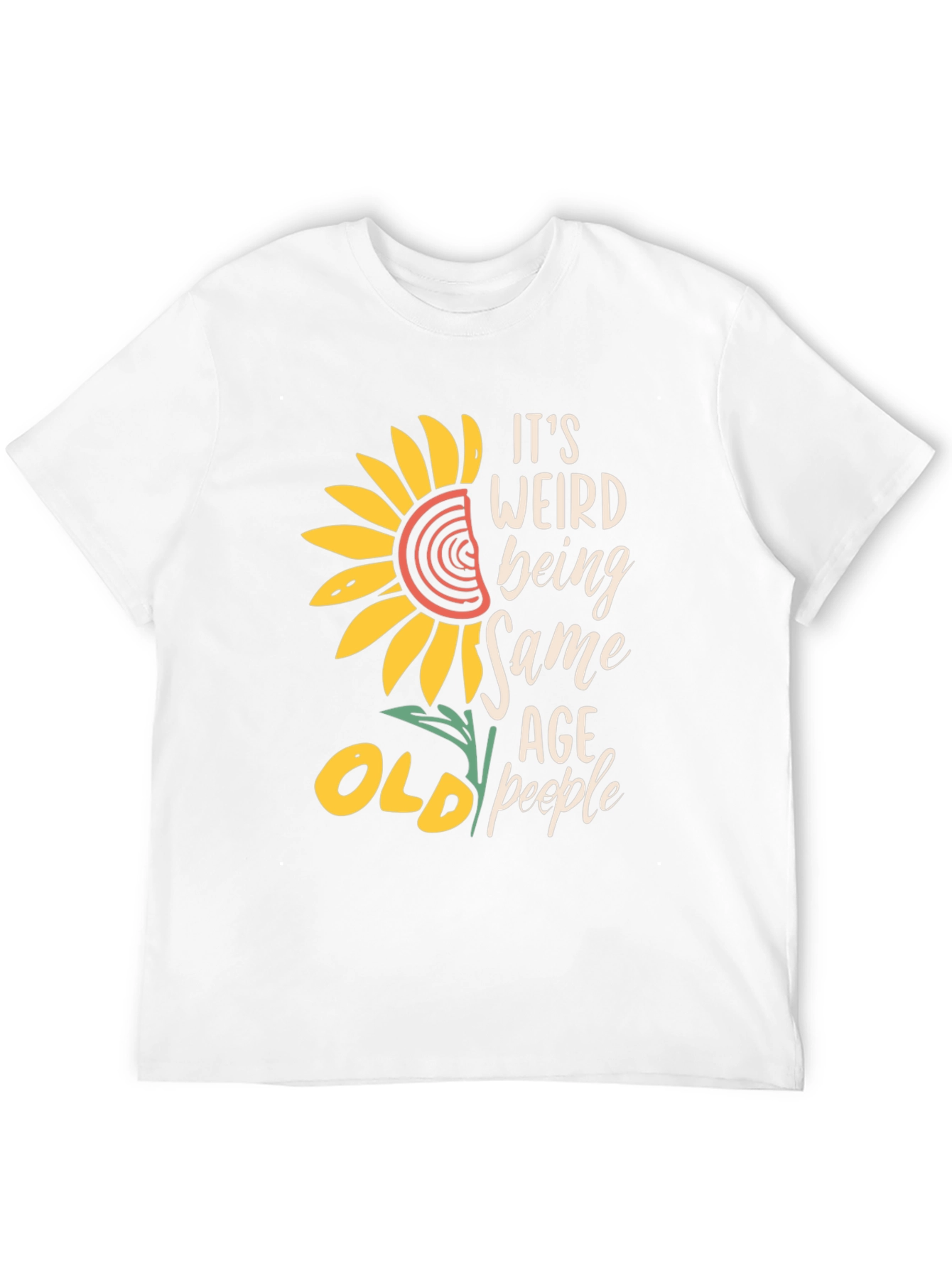Funny Old People T-Shirt Sunflower Design