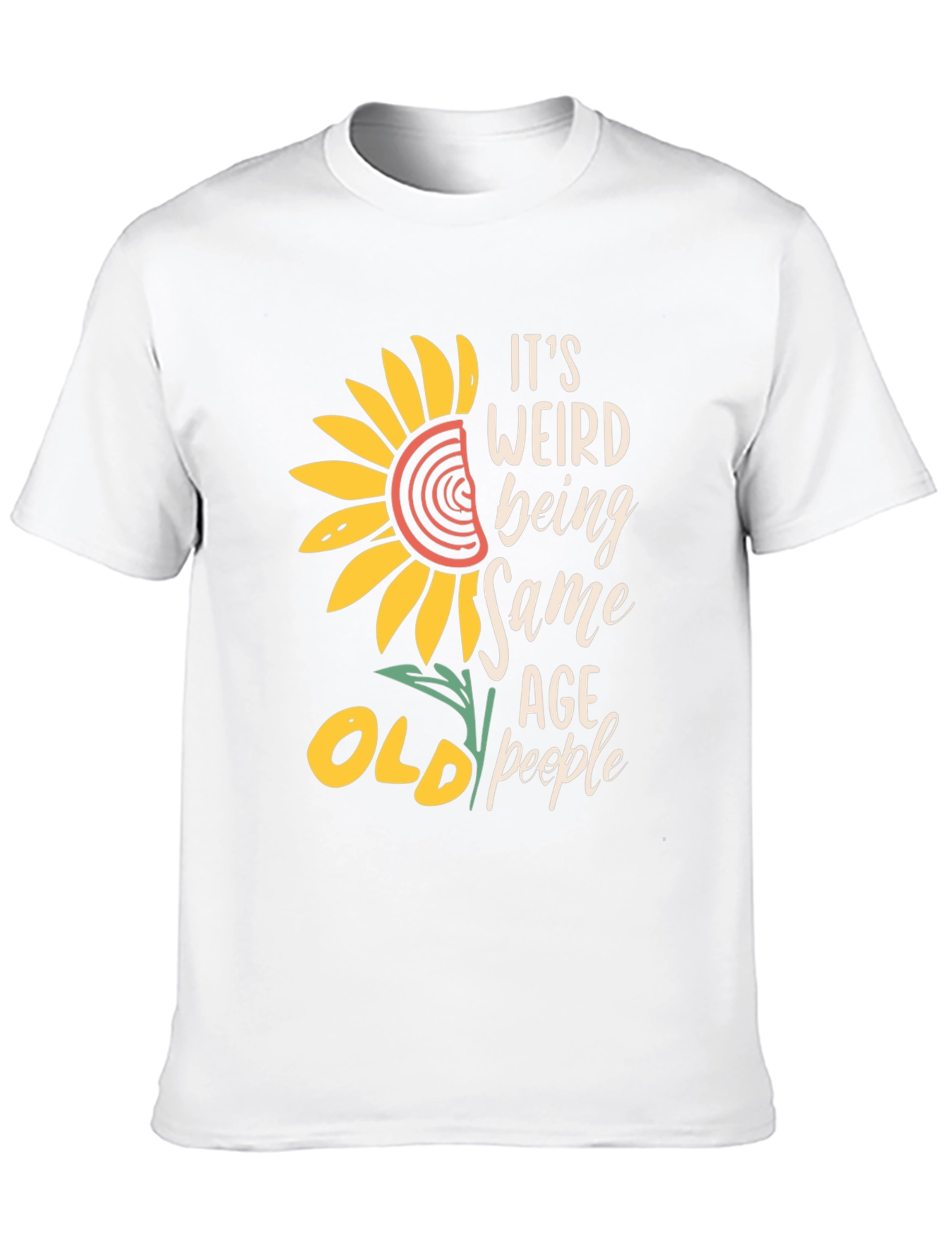 Funny Old People T-Shirt Sunflower Design