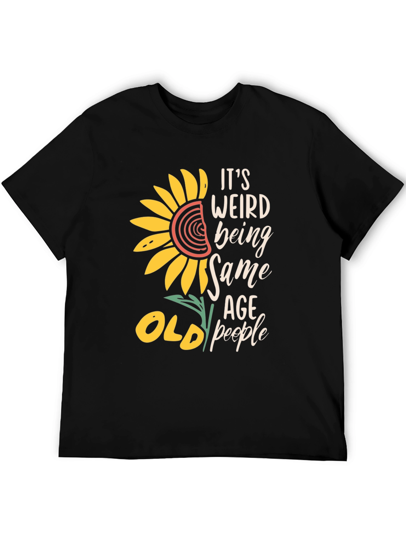 Funny Old People T-Shirt Sunflower Design