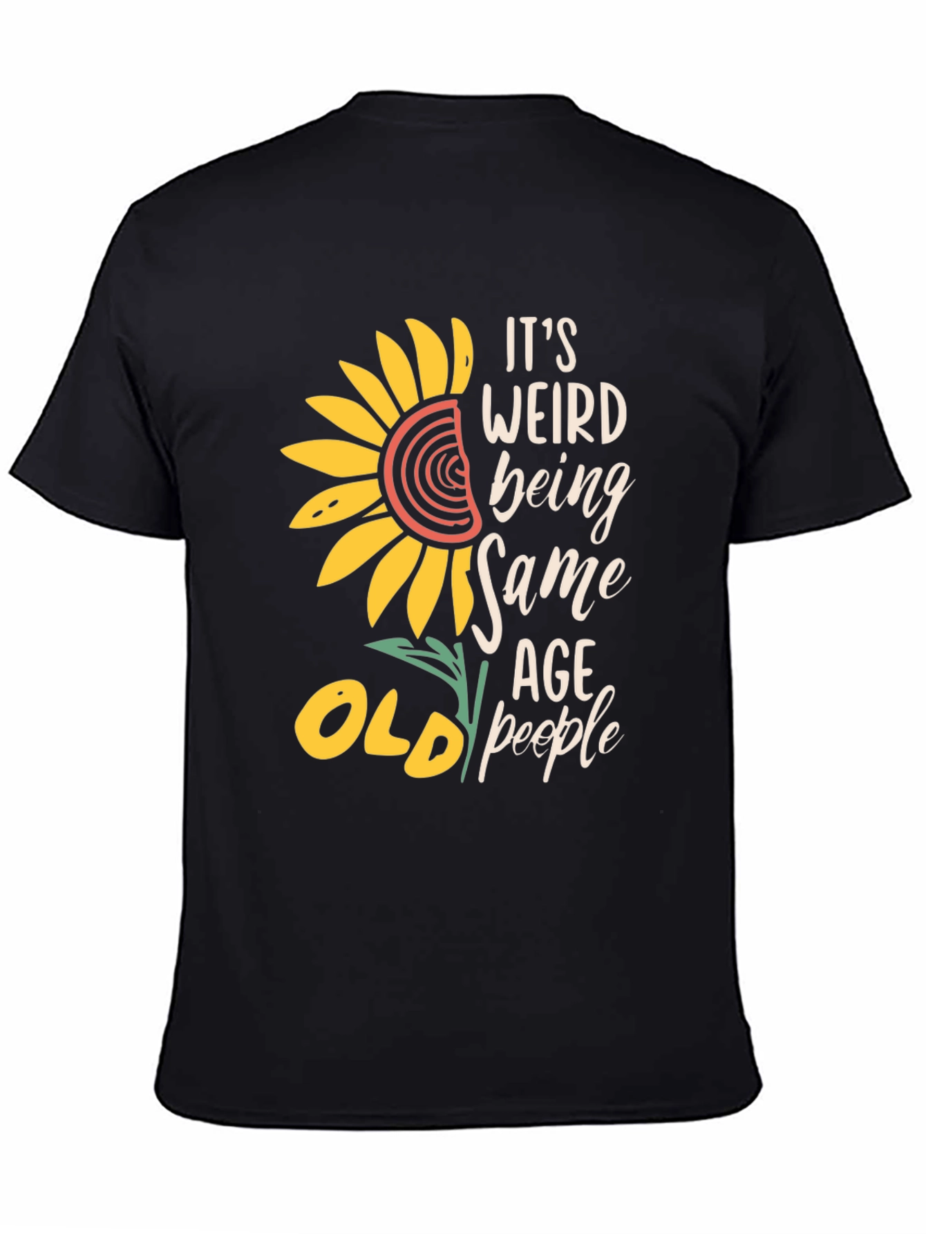 Funny Old People T-Shirt Sunflower Design