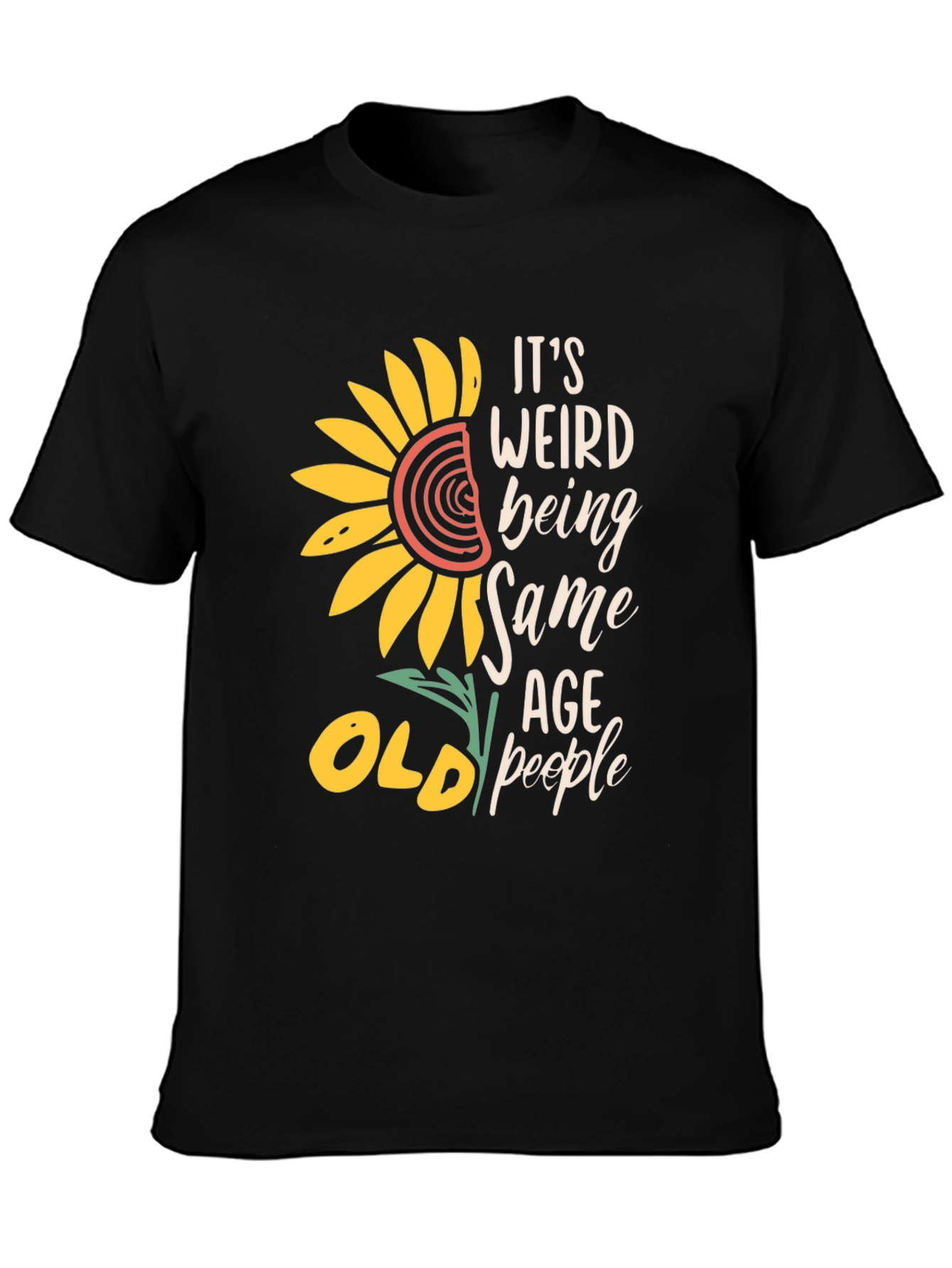 Funny Old People T-Shirt Sunflower Design