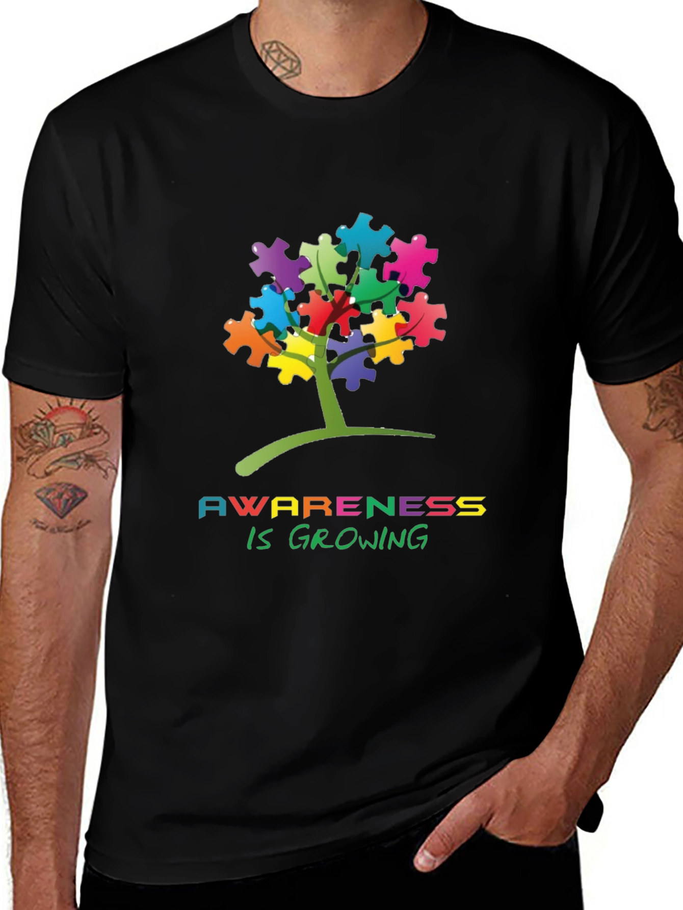 Autism Awareness Puzzle Tree T-Shirt