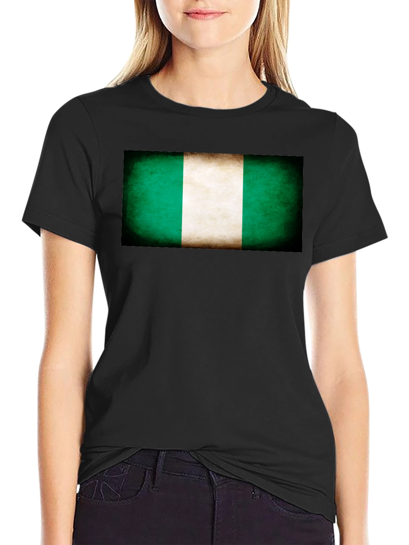 Nigeria Flag T-Shirt - Black Tee