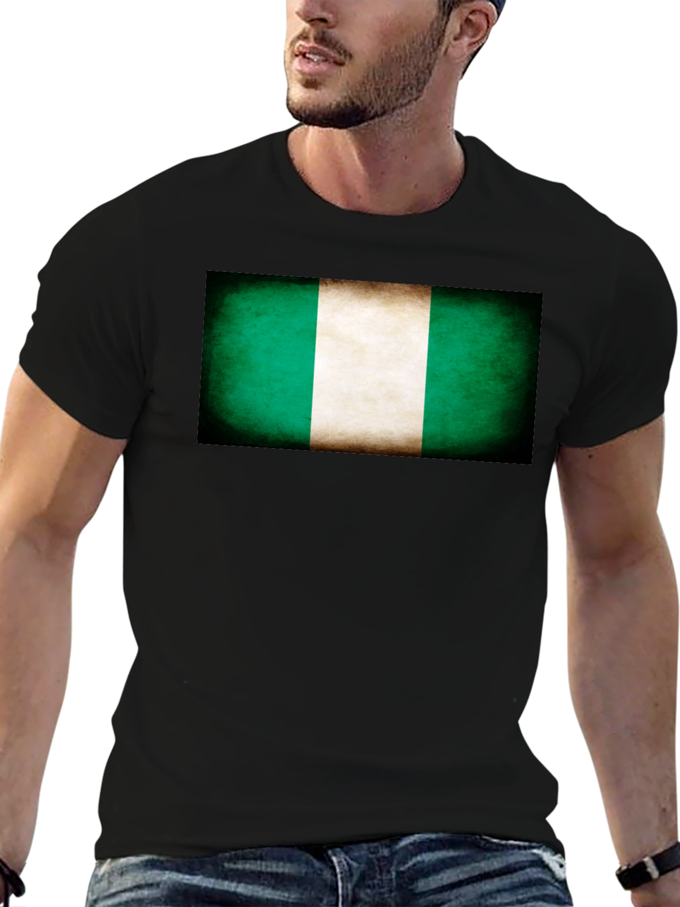 Nigeria Flag T-Shirt - Black Tee