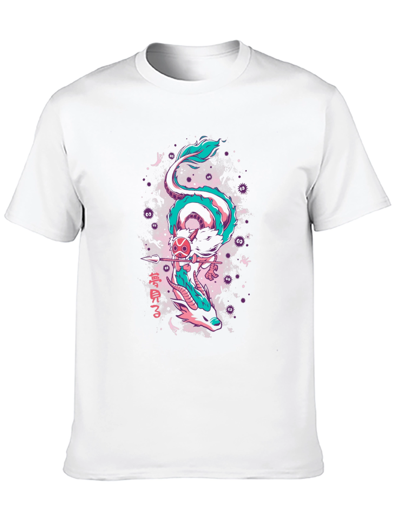 Anime Dragon Graphic T-Shirt - Black