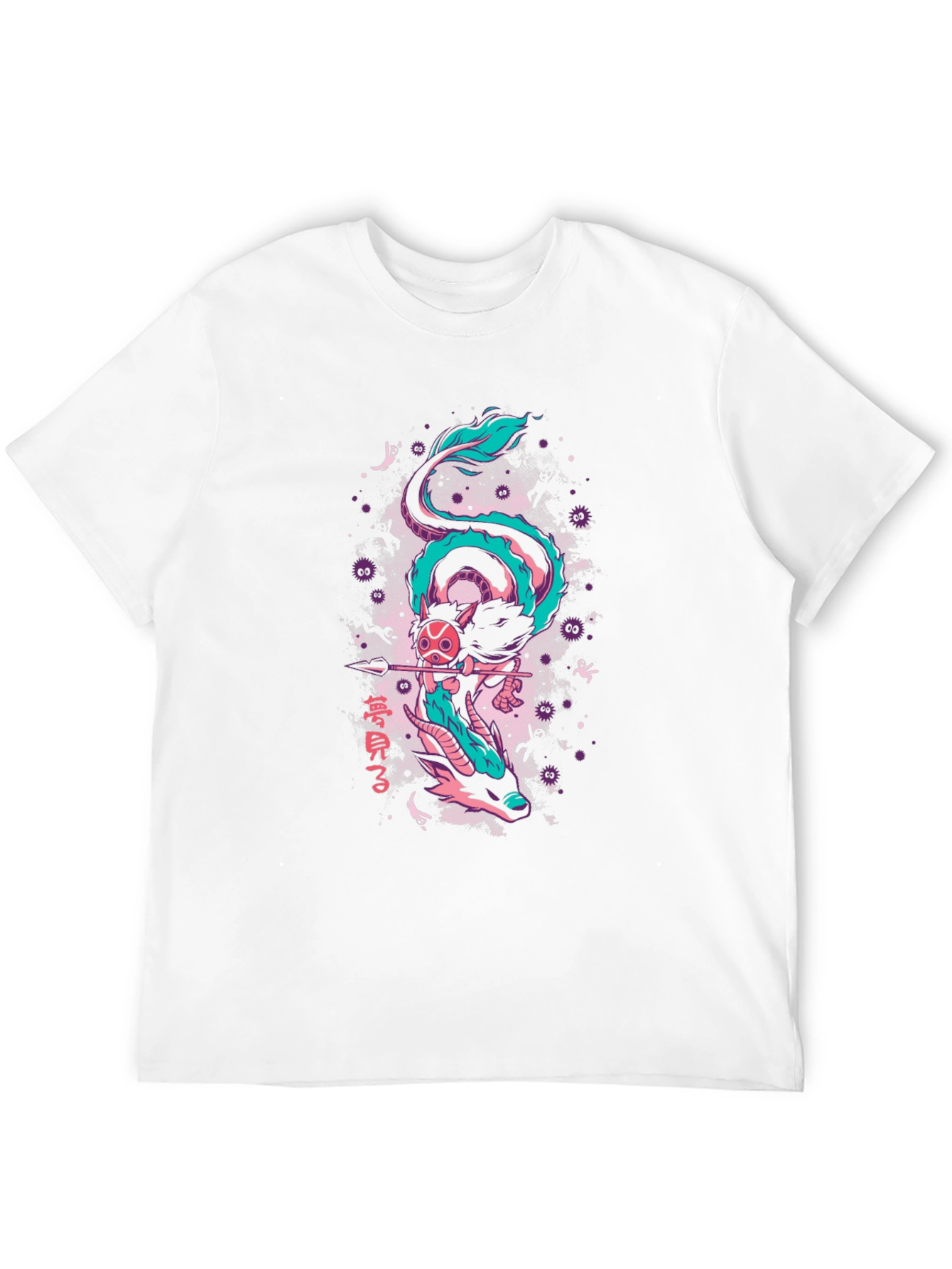 Anime Dragon Graphic T-Shirt - Black