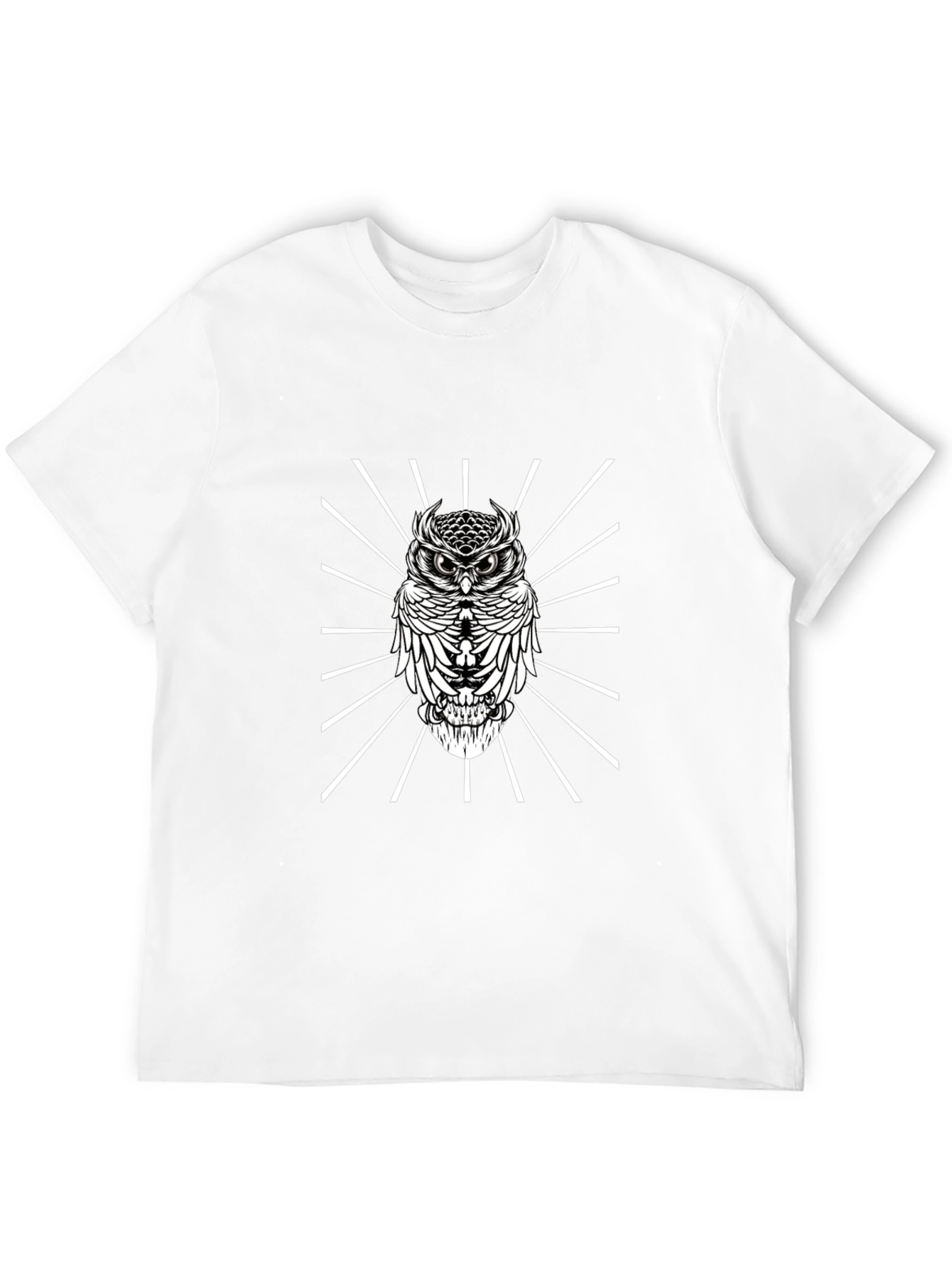Owl Graphic Tee - Mens Black Crew Neck T-Shirt