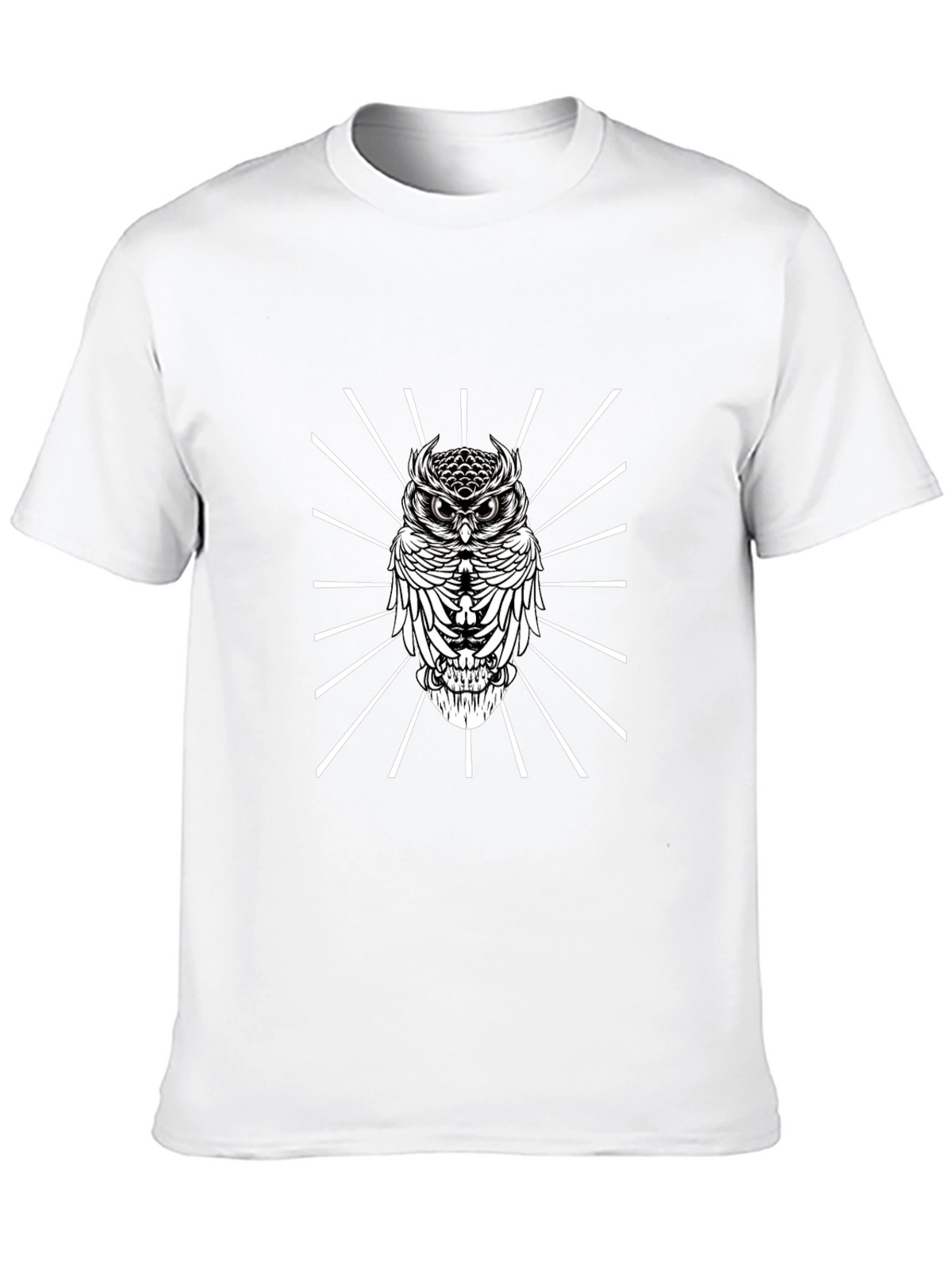 Owl Graphic Tee - Mens Black Crew Neck T-Shirt