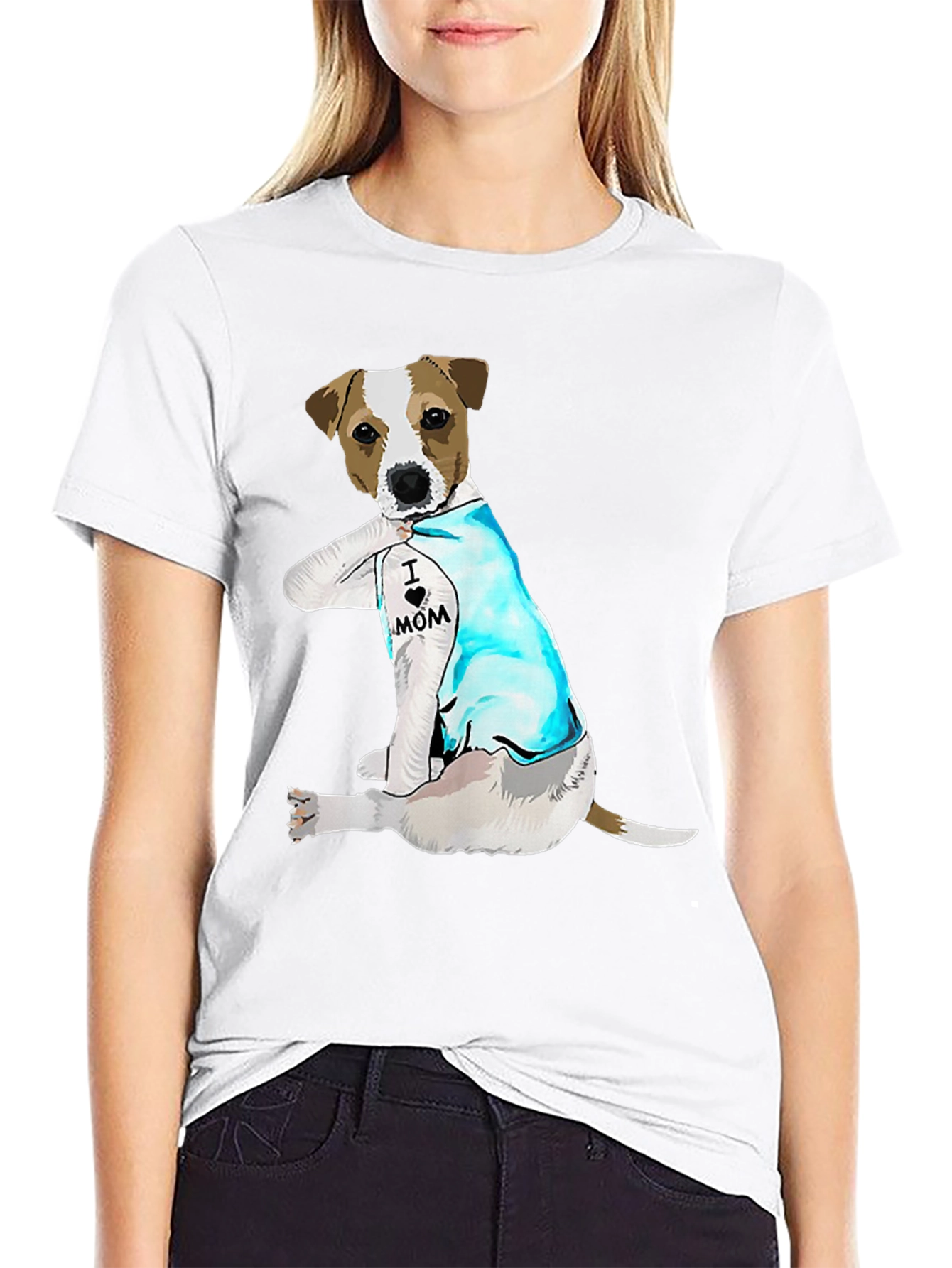 I Heart Mom Dog Tattoo T-Shirt