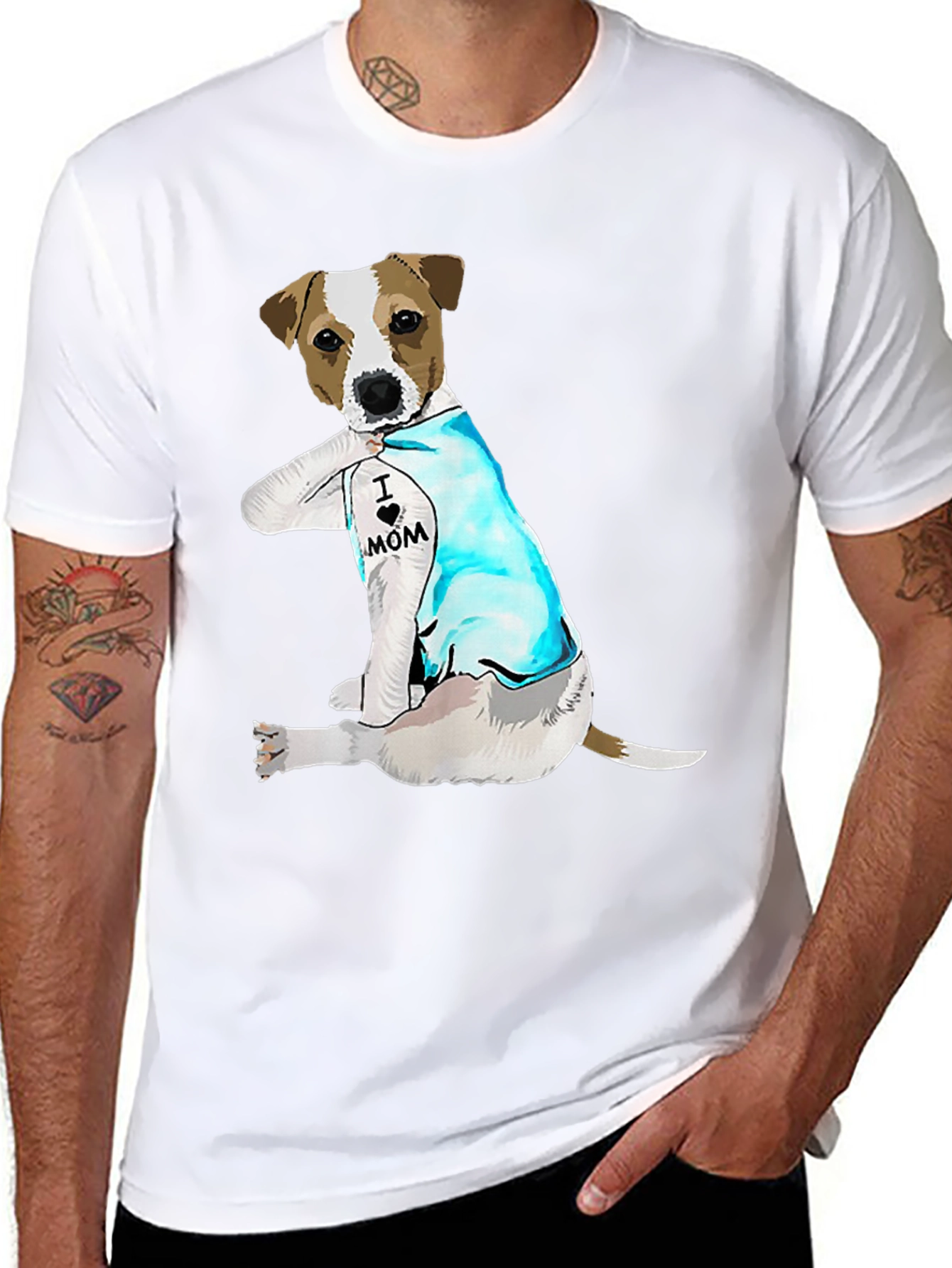 I Heart Mom Dog Tattoo T-Shirt