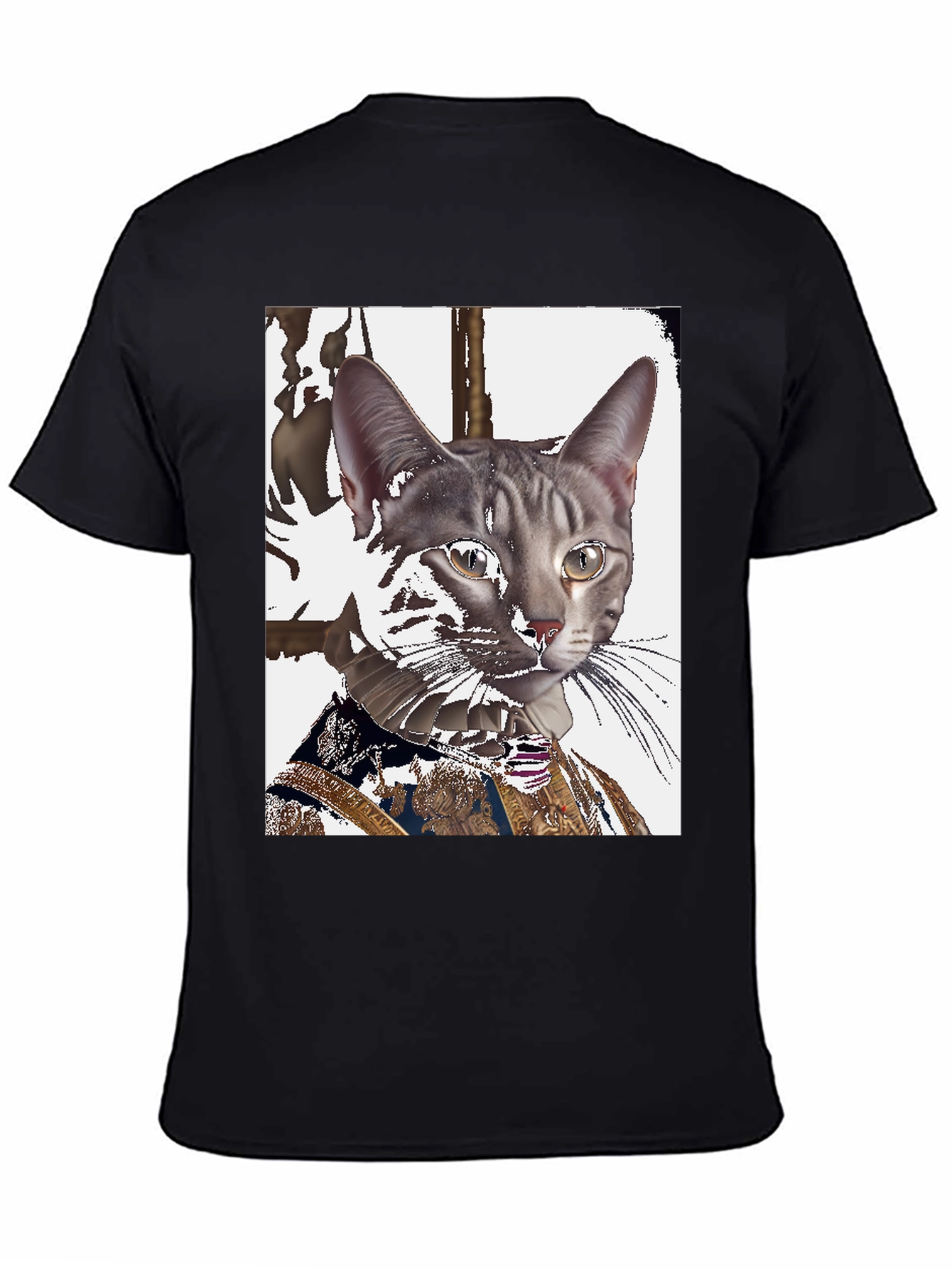 Royal Cat Portrait T-Shirt - Unique Graphic Tee