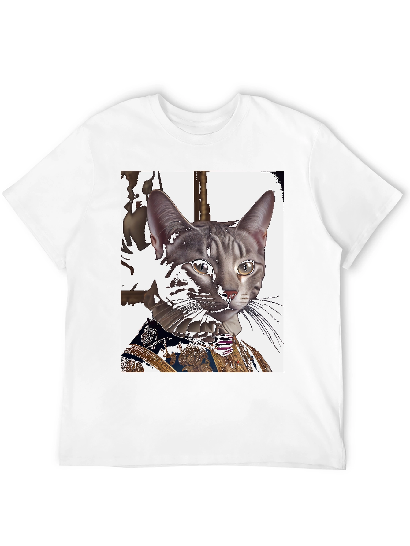 Royal Cat Portrait T-Shirt - Unique Graphic Tee