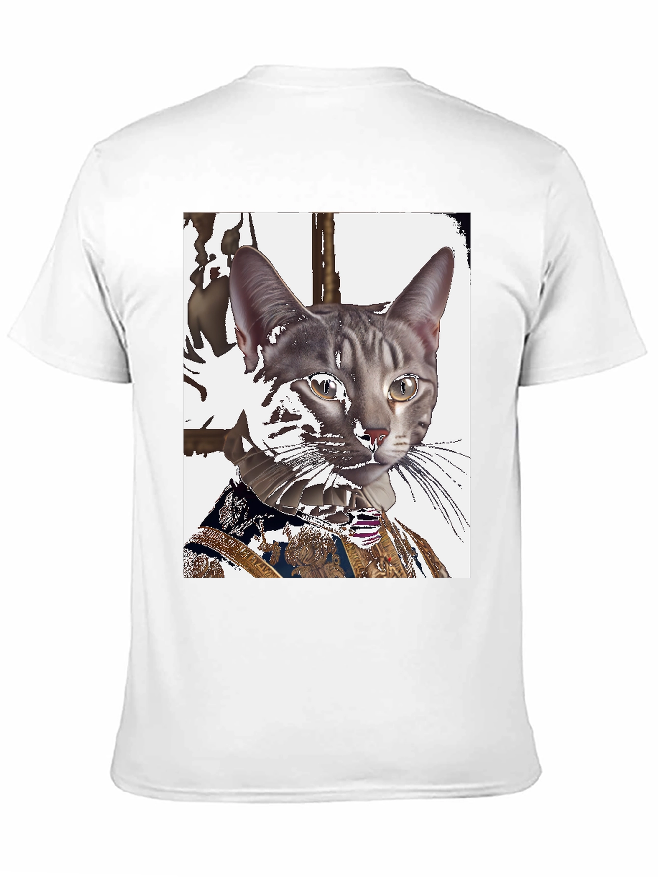 Royal Cat Portrait T-Shirt - Unique Graphic Tee