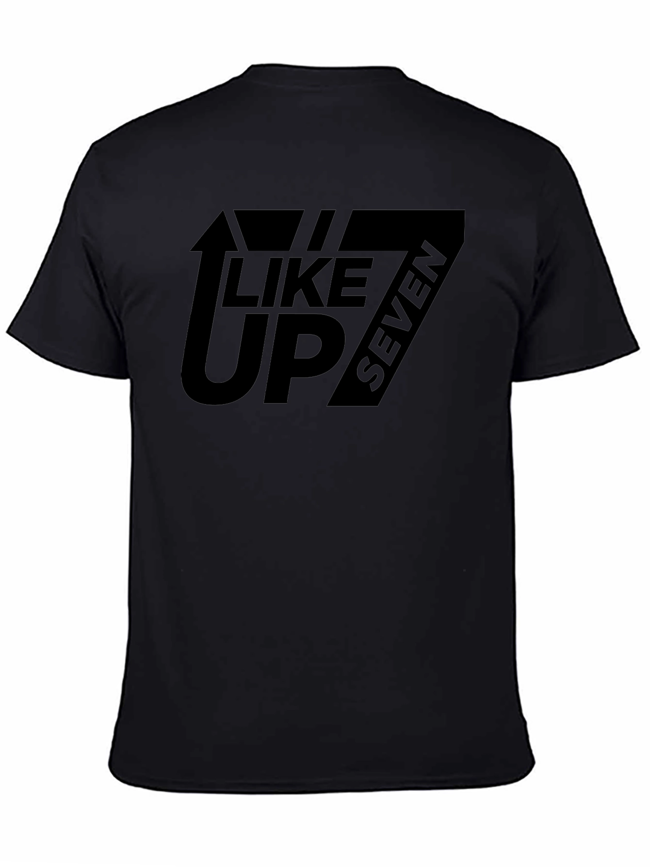 Like Up Seven Mens Black Graphic Tee