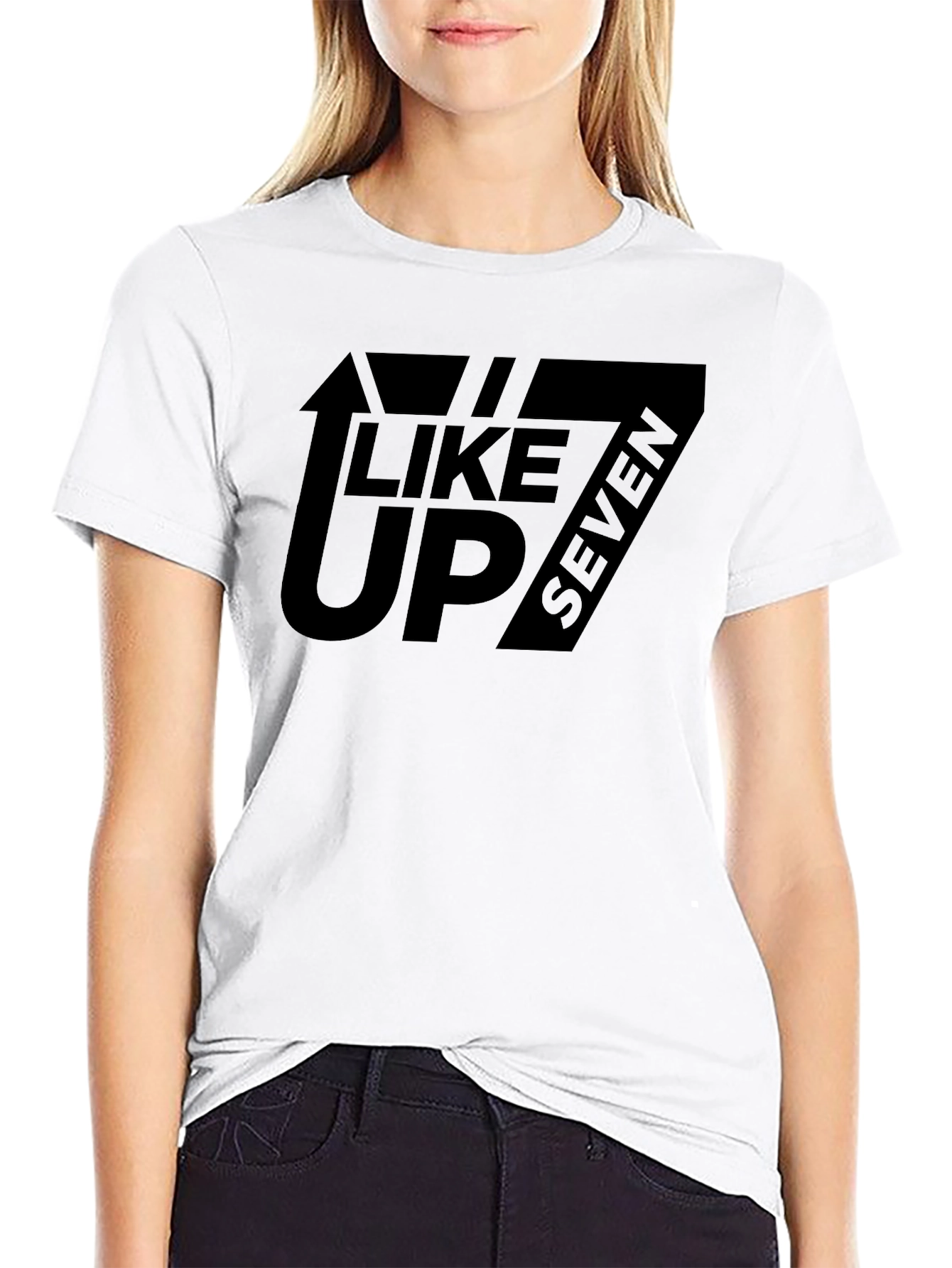 Like Up Seven Mens Black Graphic Tee