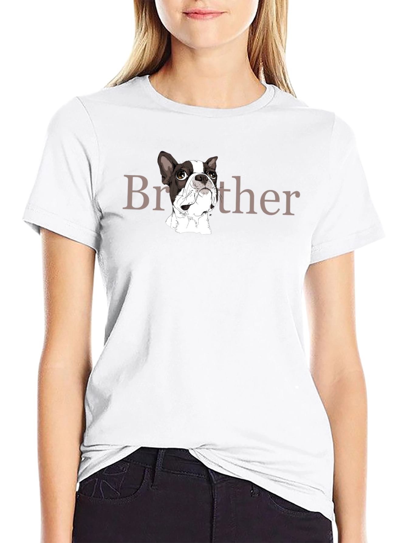 Brother Dog Graphic Black T-Shirt