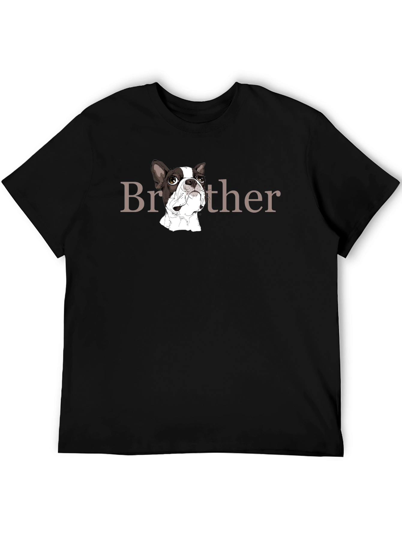 Brother Dog Graphic Black T-Shirt