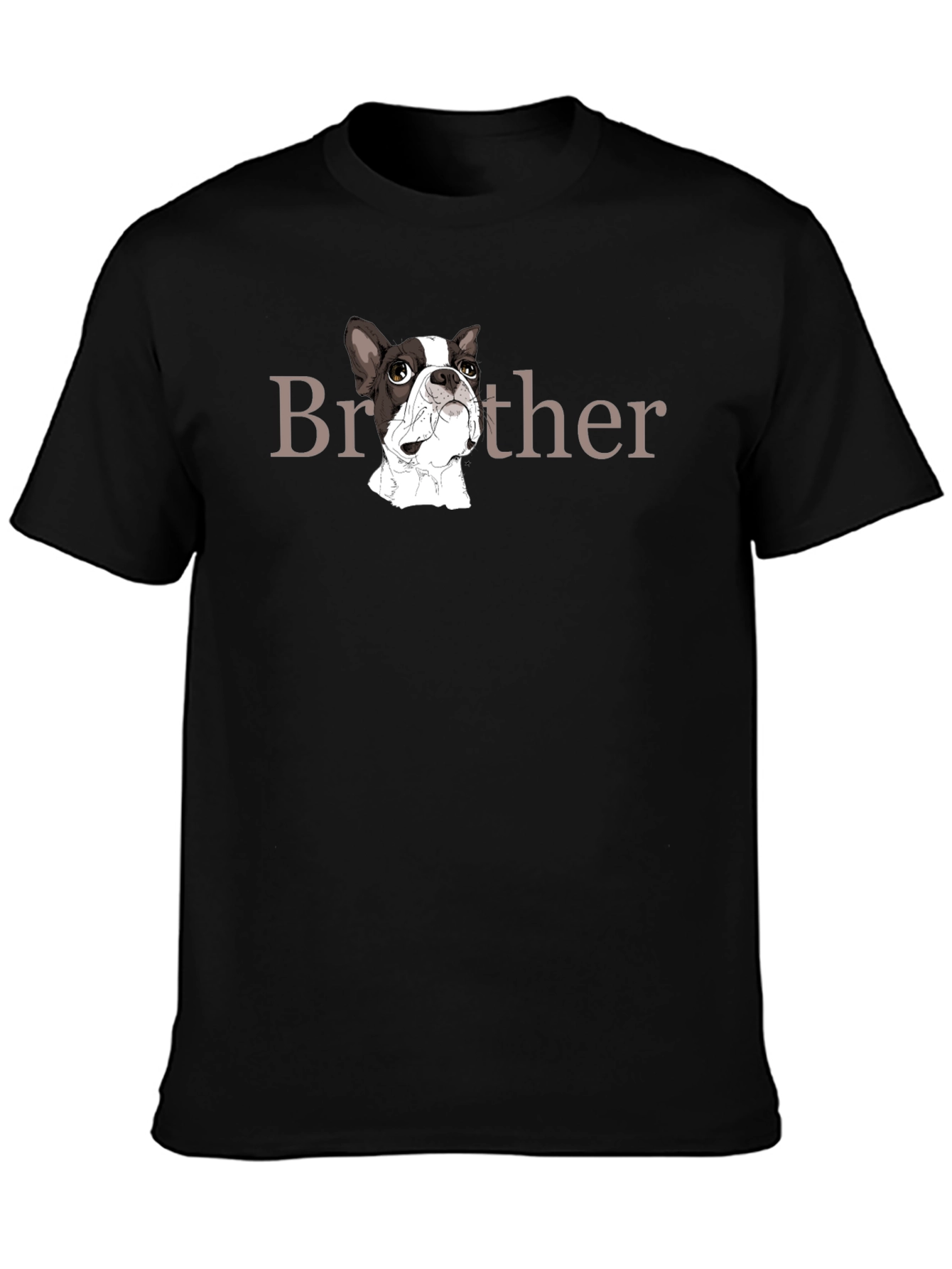 Brother Dog Graphic Black T-Shirt