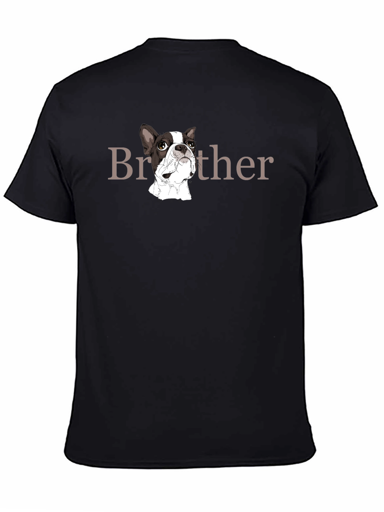 Brother Dog Graphic Black T-Shirt