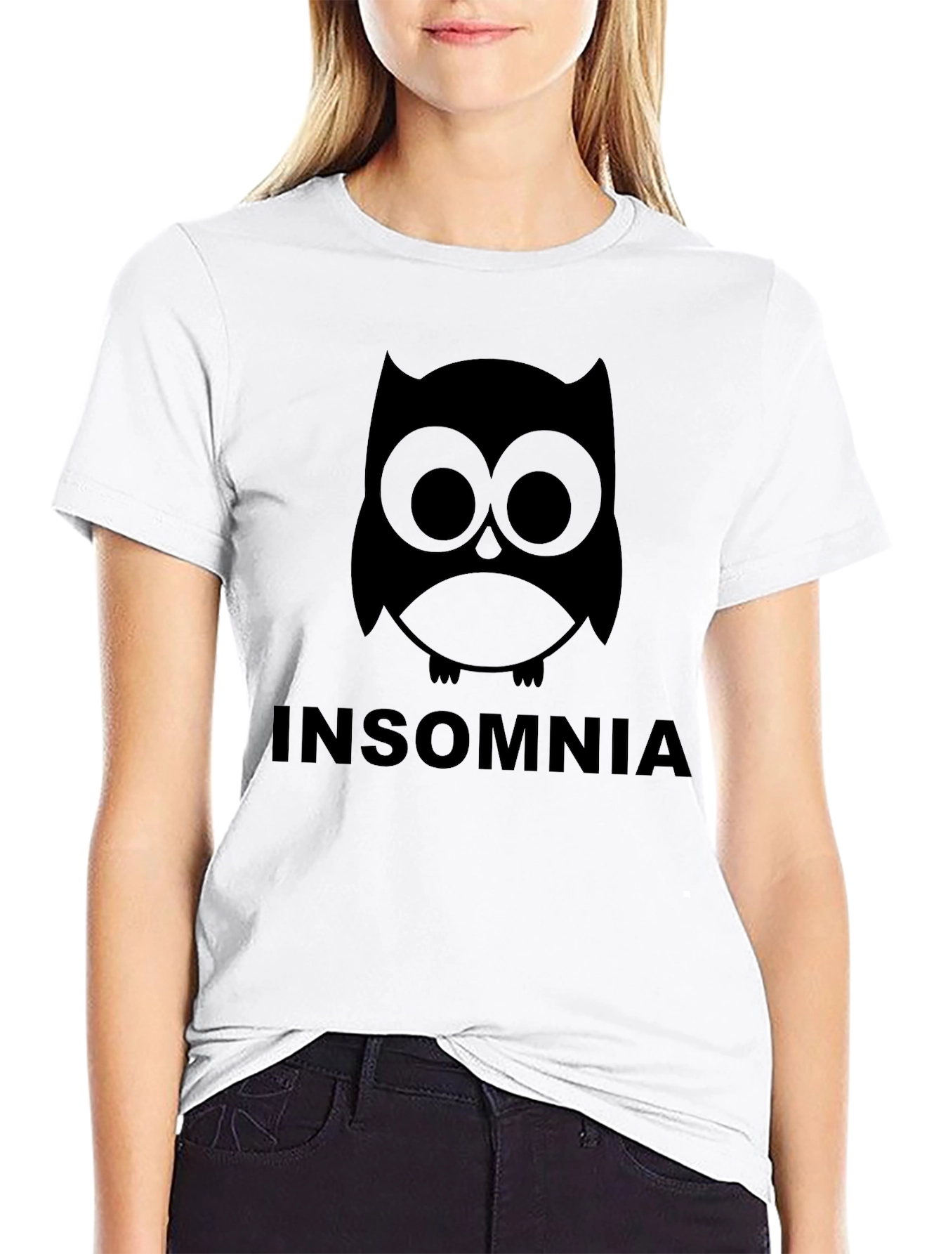 Insomnia Owl Graphic T-Shirt - Black