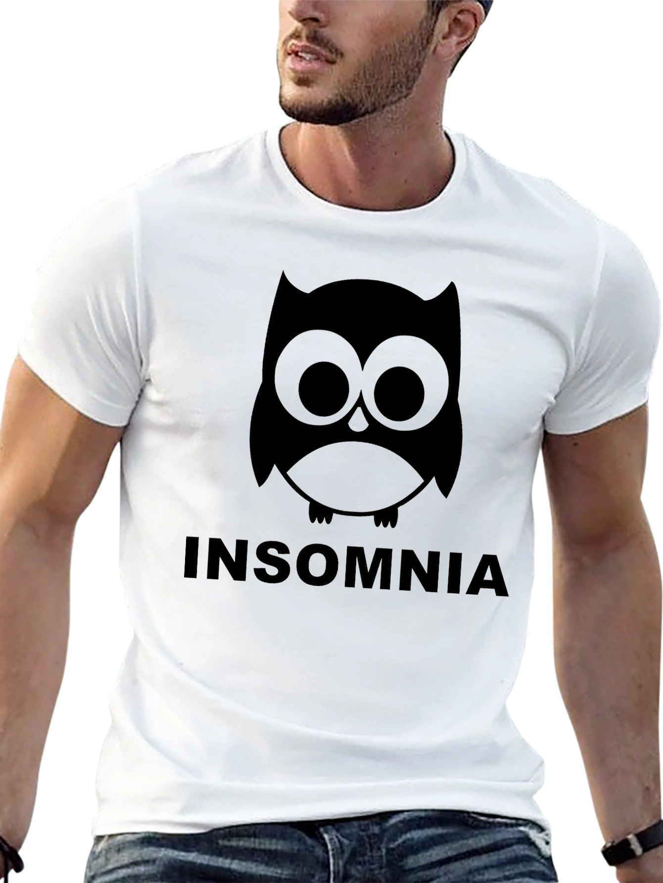 Insomnia Owl Graphic T-Shirt - Black