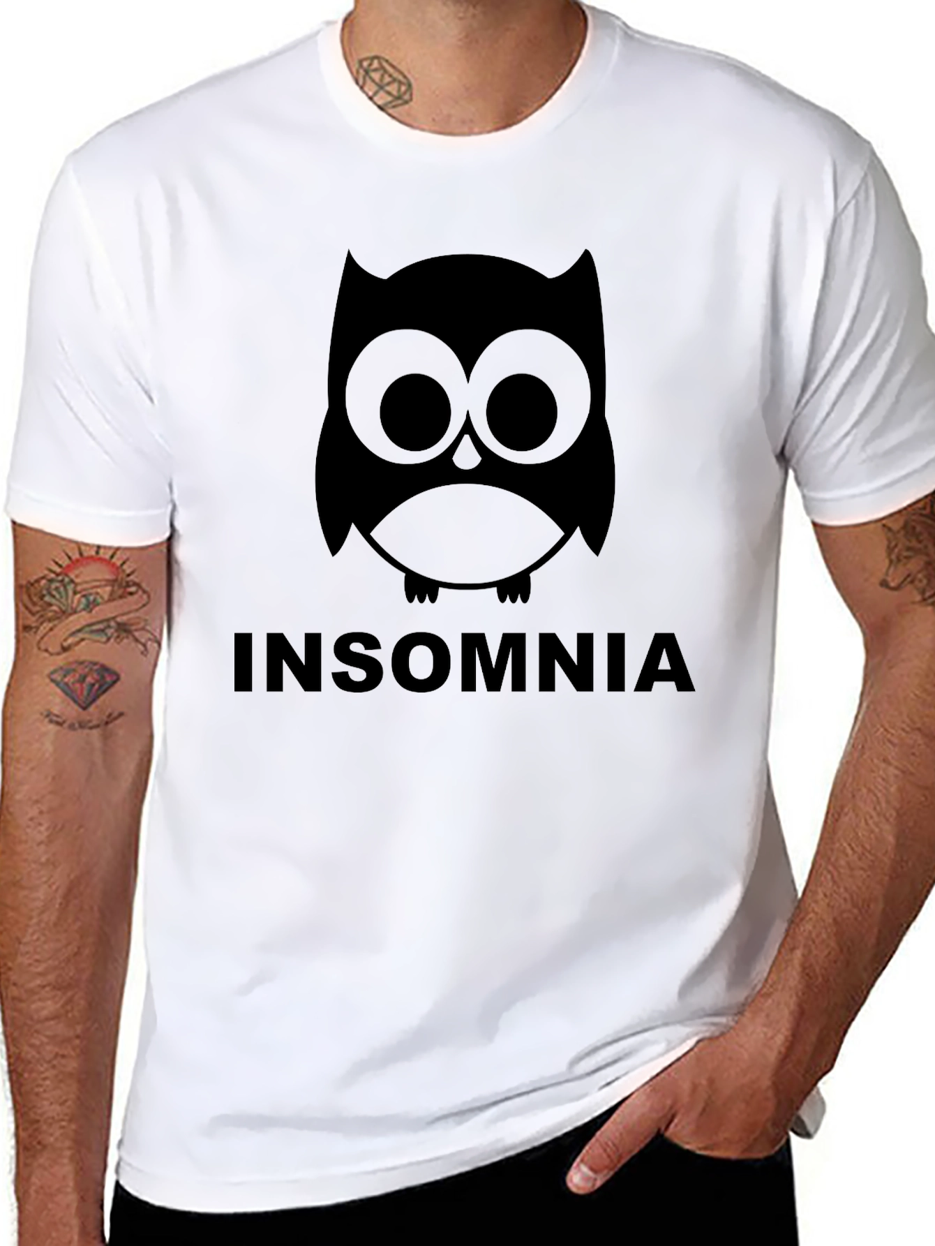 Insomnia Owl Graphic T-Shirt - Black