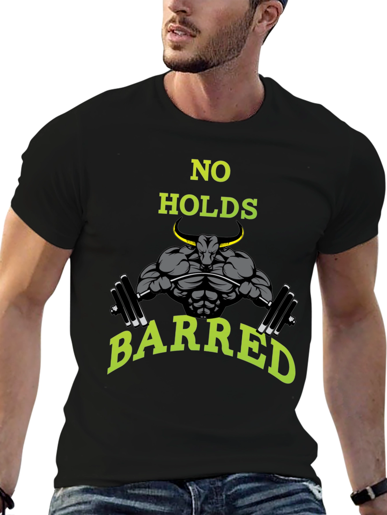 No Holds Barred Bull Gym T-Shirt